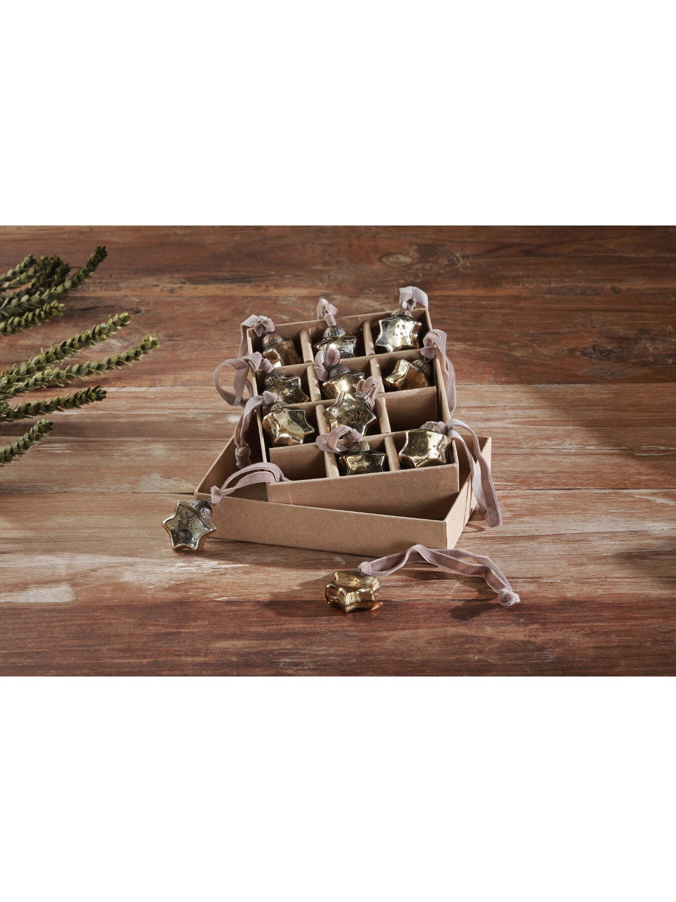 Sardi Gold Star Baubles Pack of 12