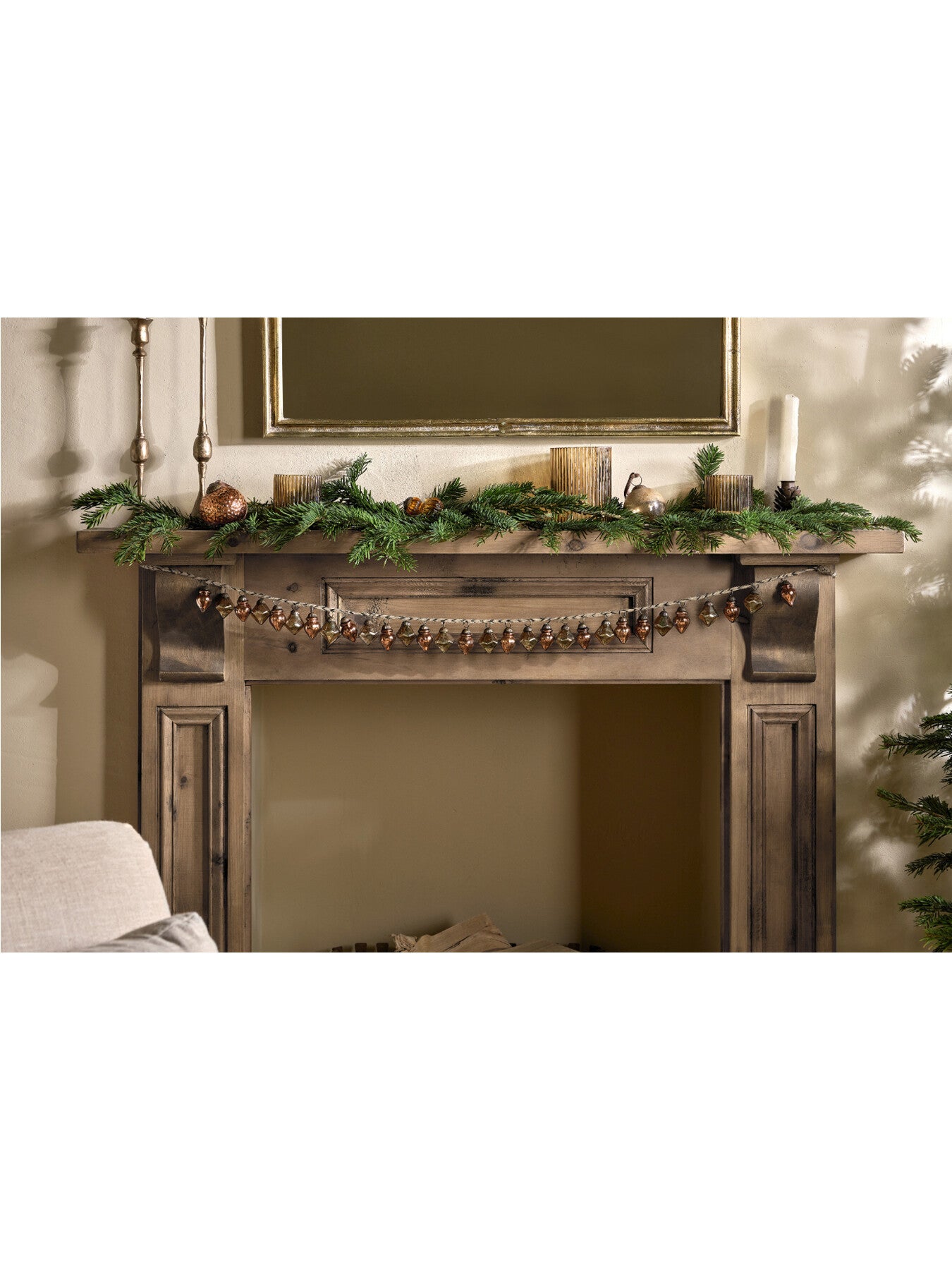 Ekiti Antique Gold Bauble Garland 130cm