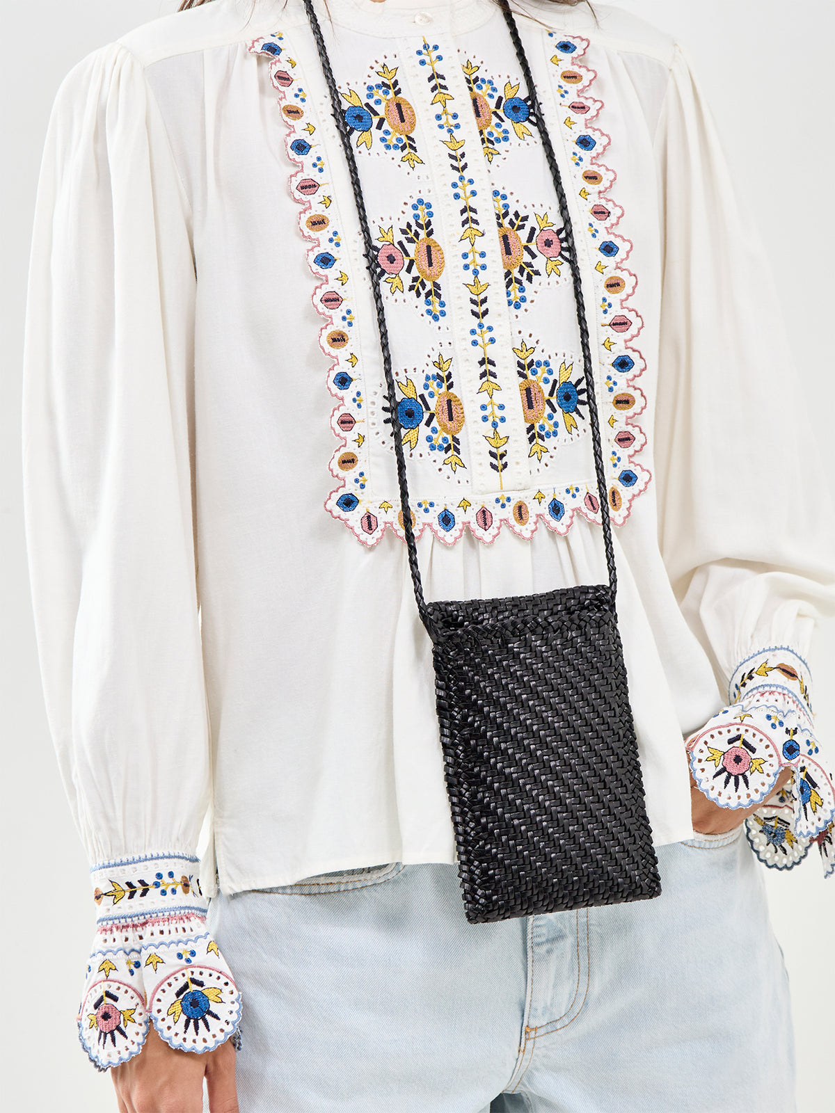 Woven Phone Crossbody Bag