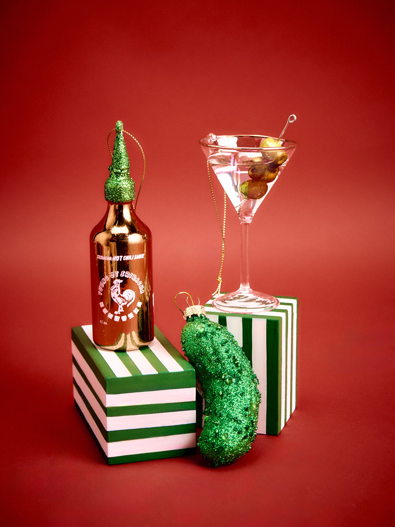 Green Pickle Jewelled Christmas Tree Hanging Decoration