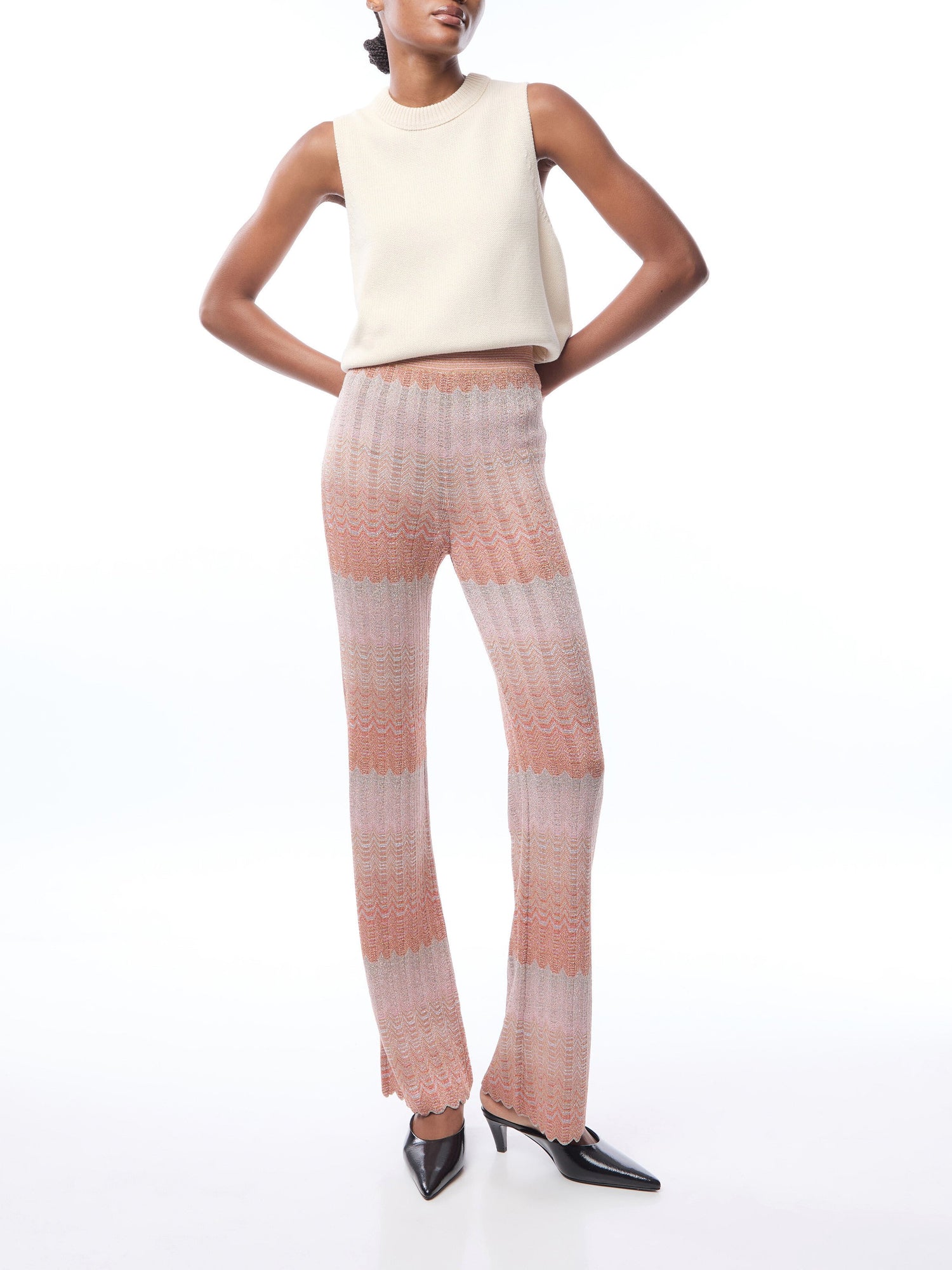 Glare Zig Zag Lamé Patterned Trousers
