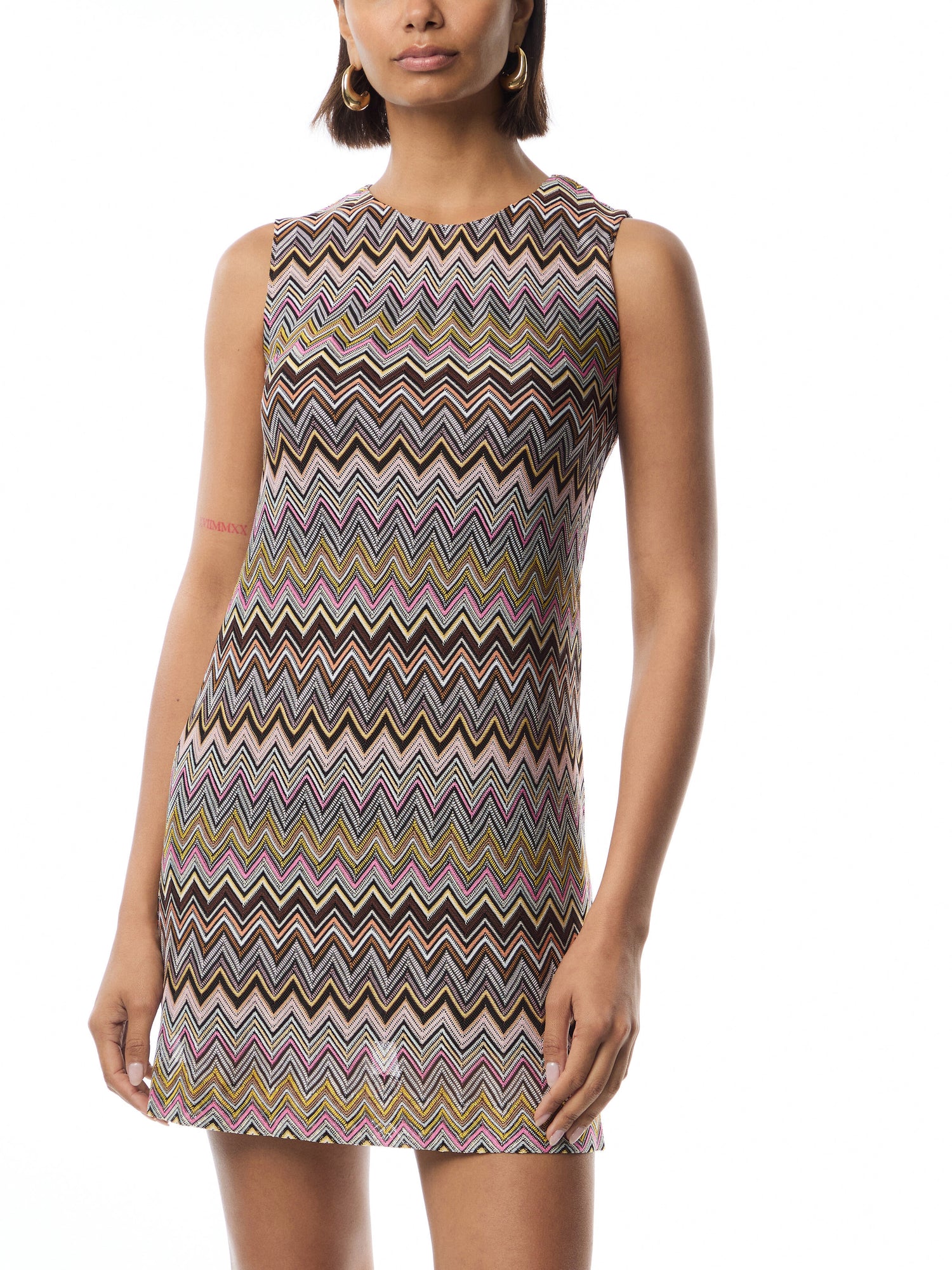 Sleeveless Zig Zag Viscose Dress