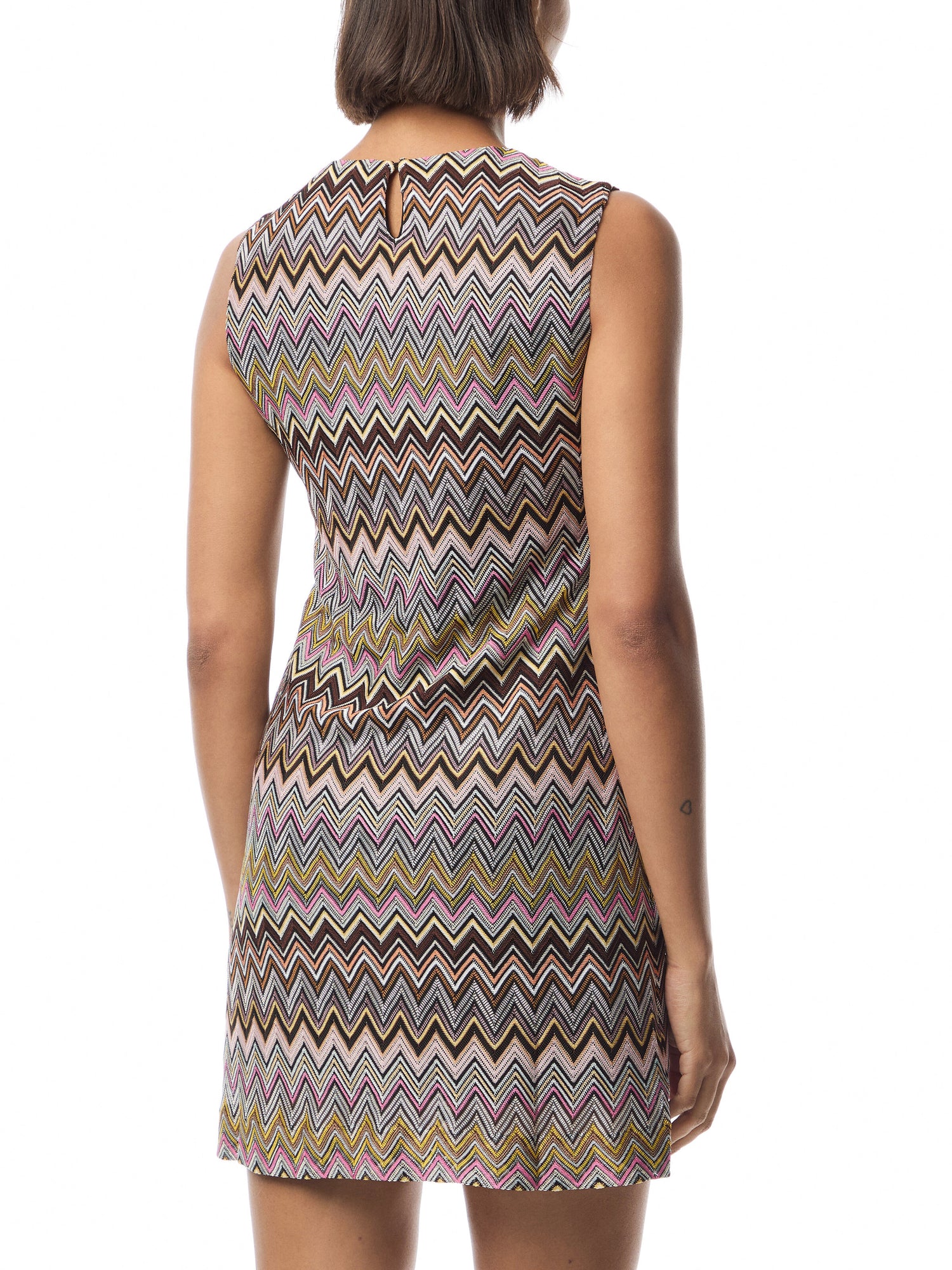 Sleeveless Zig Zag Viscose Dress