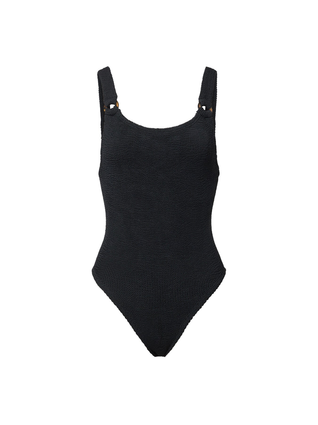 Domino Crinkle Swimsuit Black