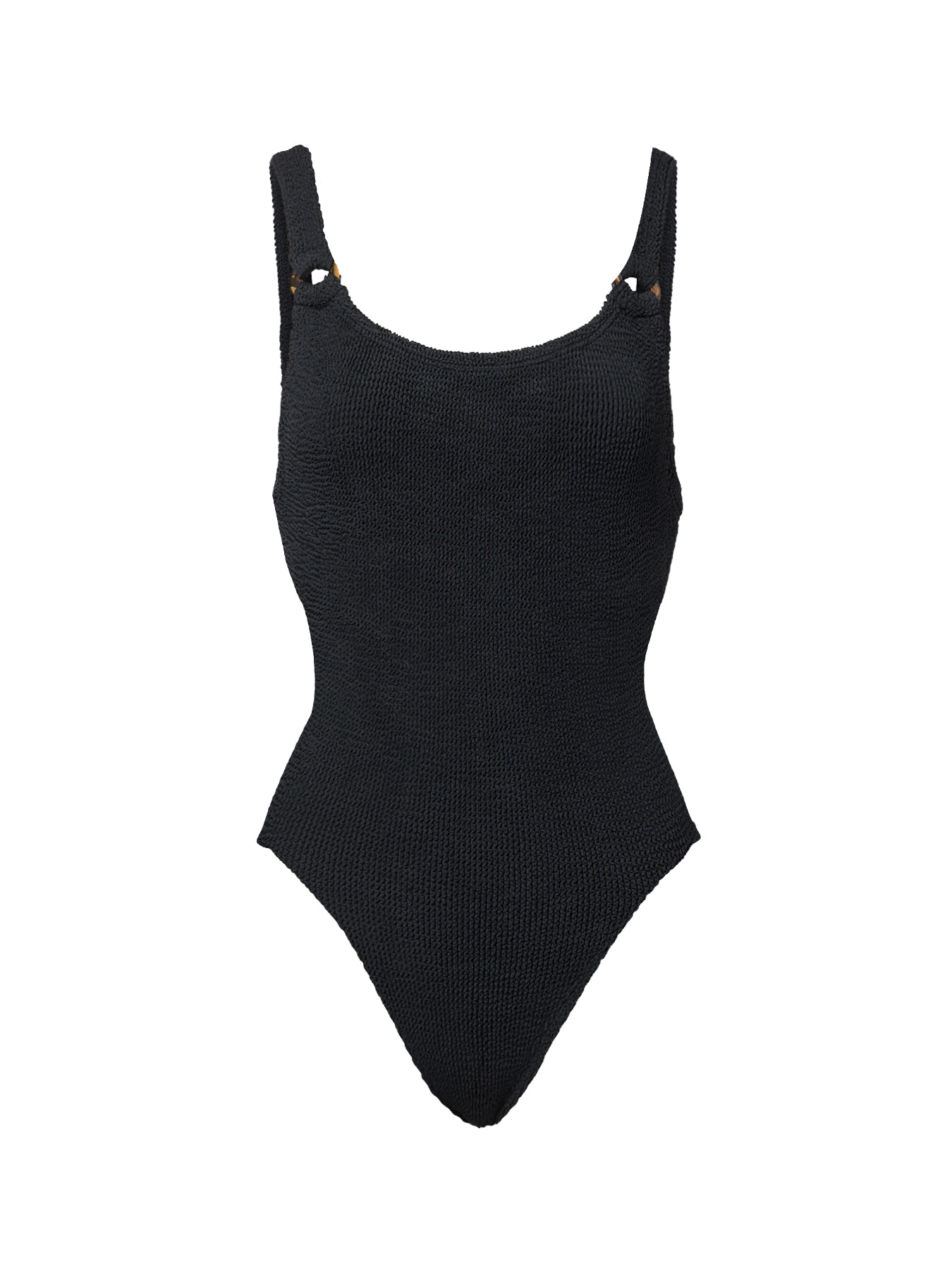 Domino Crinkle Swimsuit Black