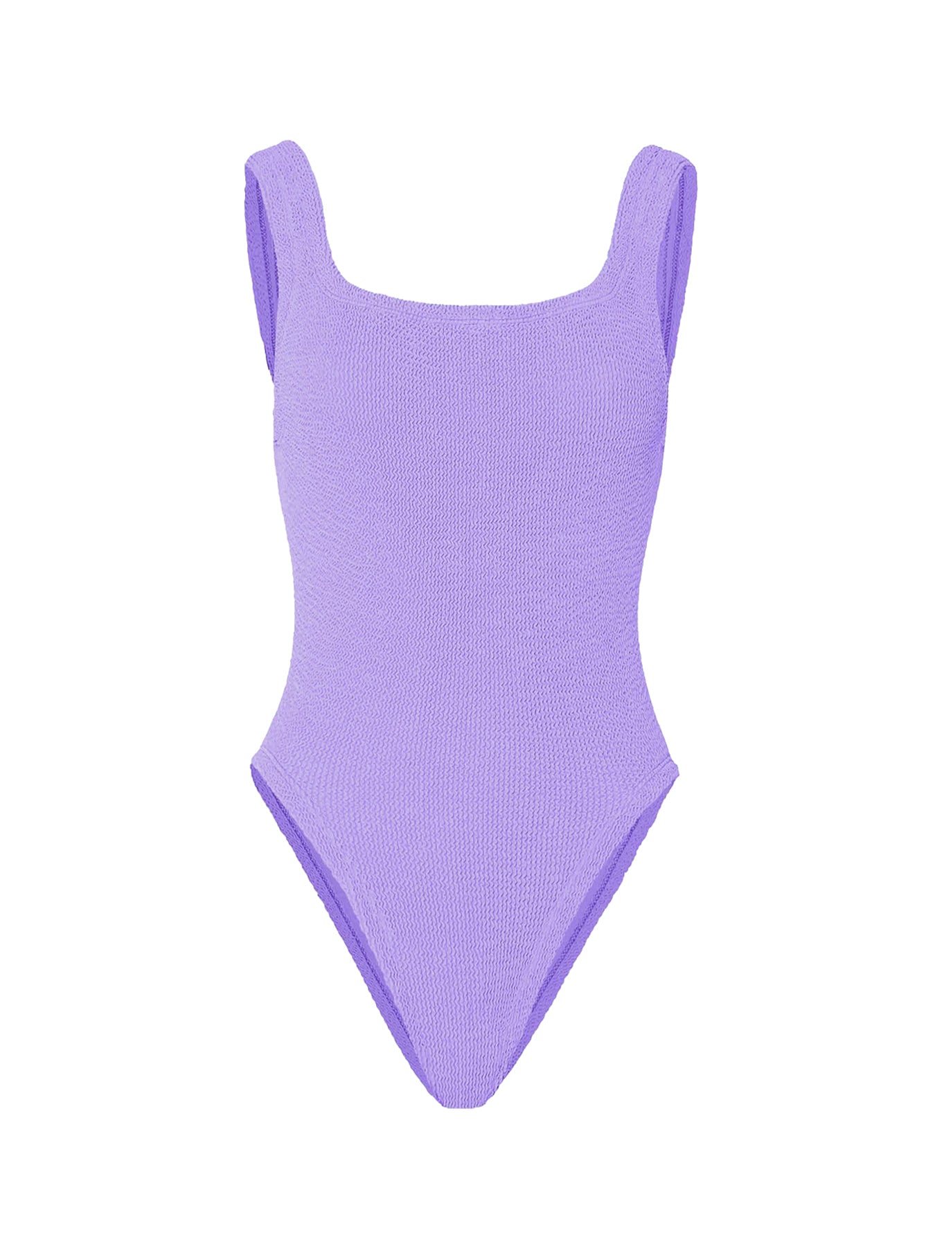 Square Neck Crinkle Swimsuit Lilac