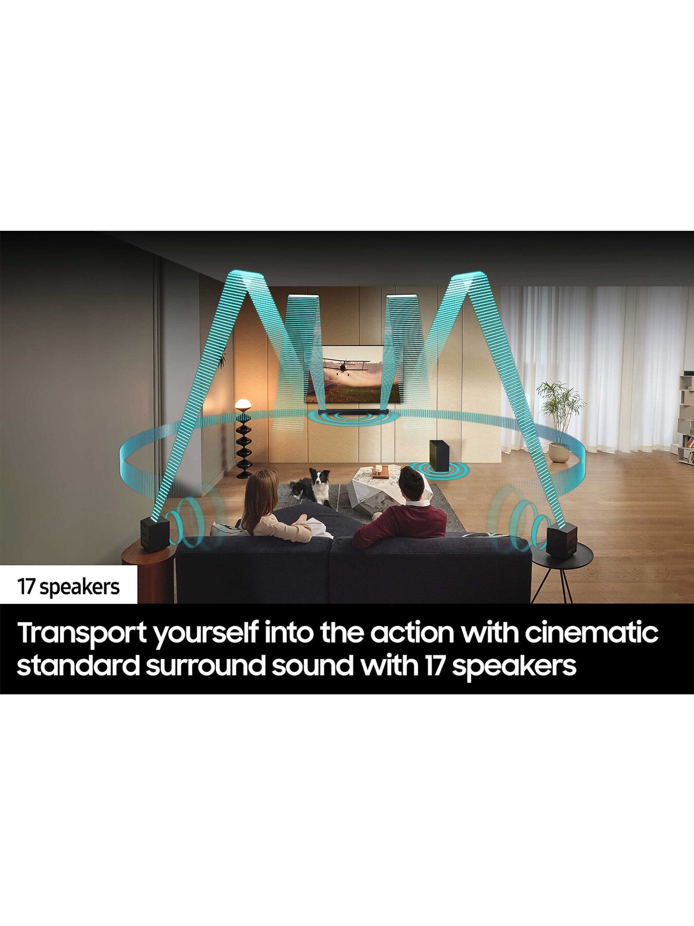 HW-Q930D 9.1.4ch Dolby Atmos DTS X Q Symphony Soundbar with Wireless Subwoofer and Rear Speakers WiFi