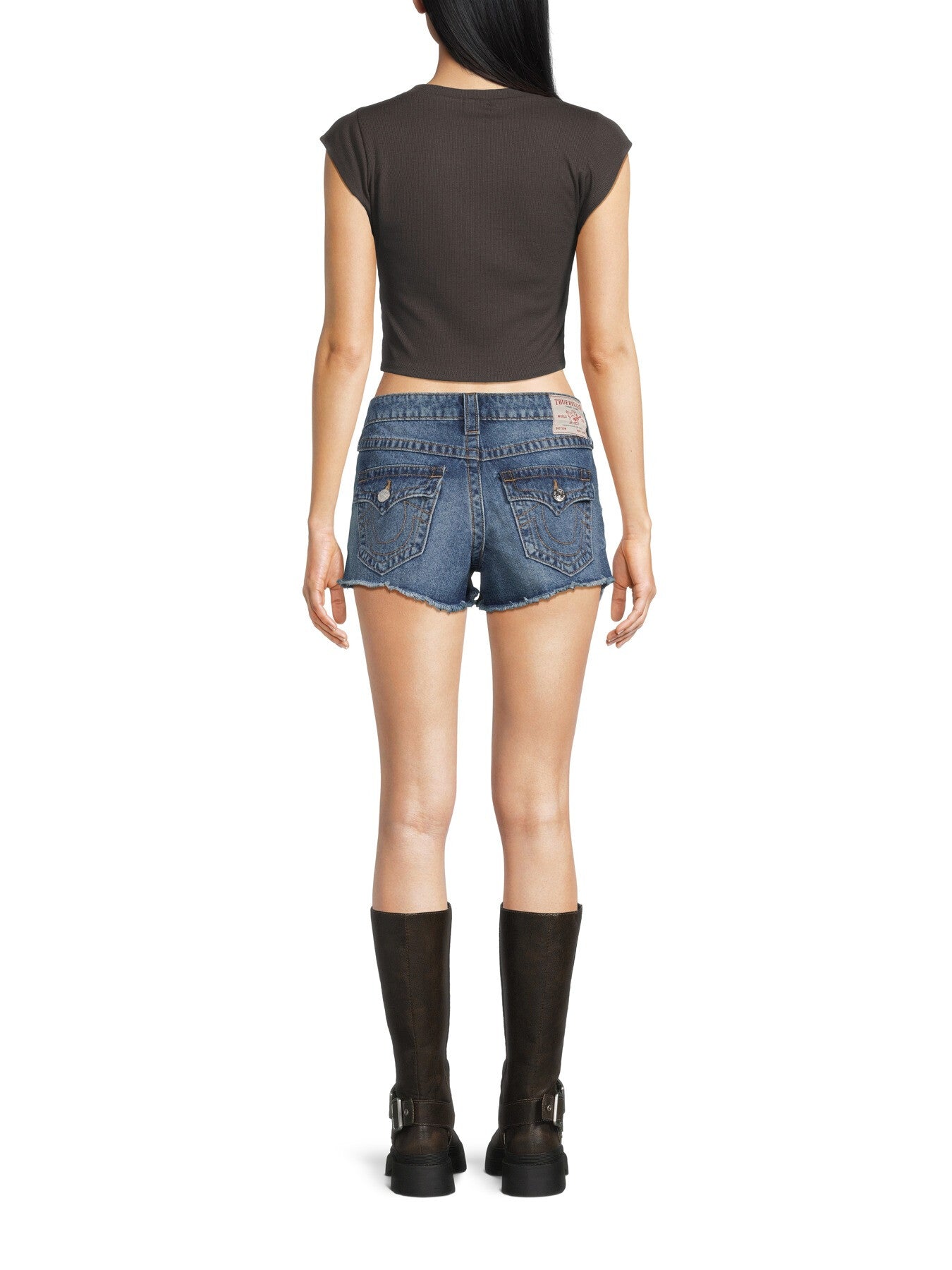 Top Notched Neck Ribbed Crop Top