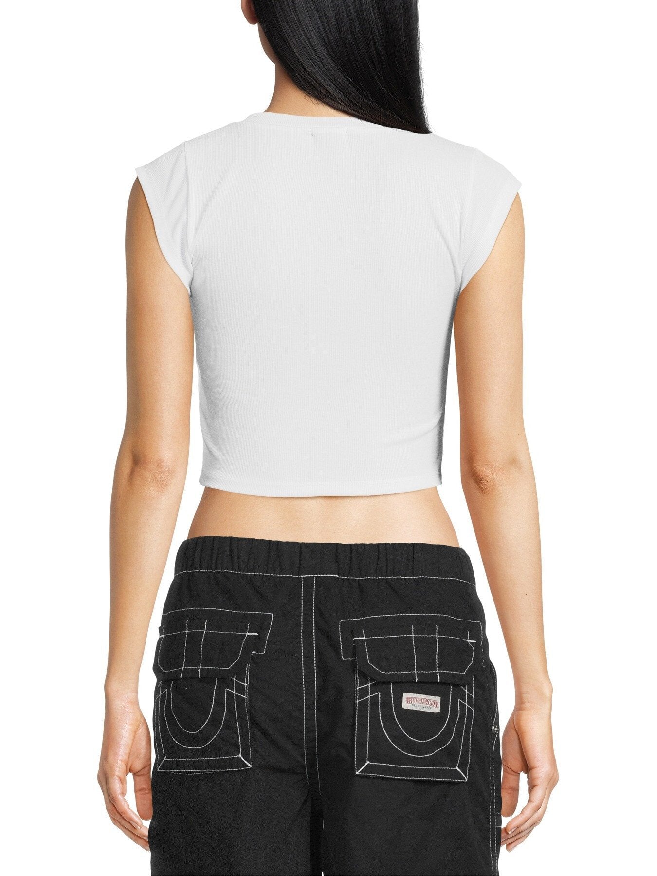 Top Notched Neck Ribbed Crop Top