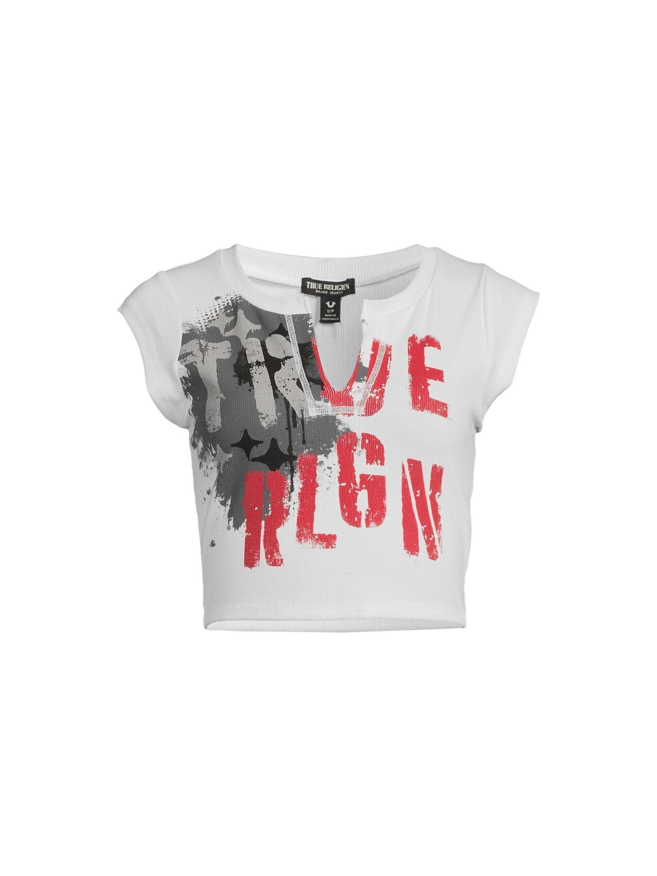 Top Notched Neck Ribbed Crop Top