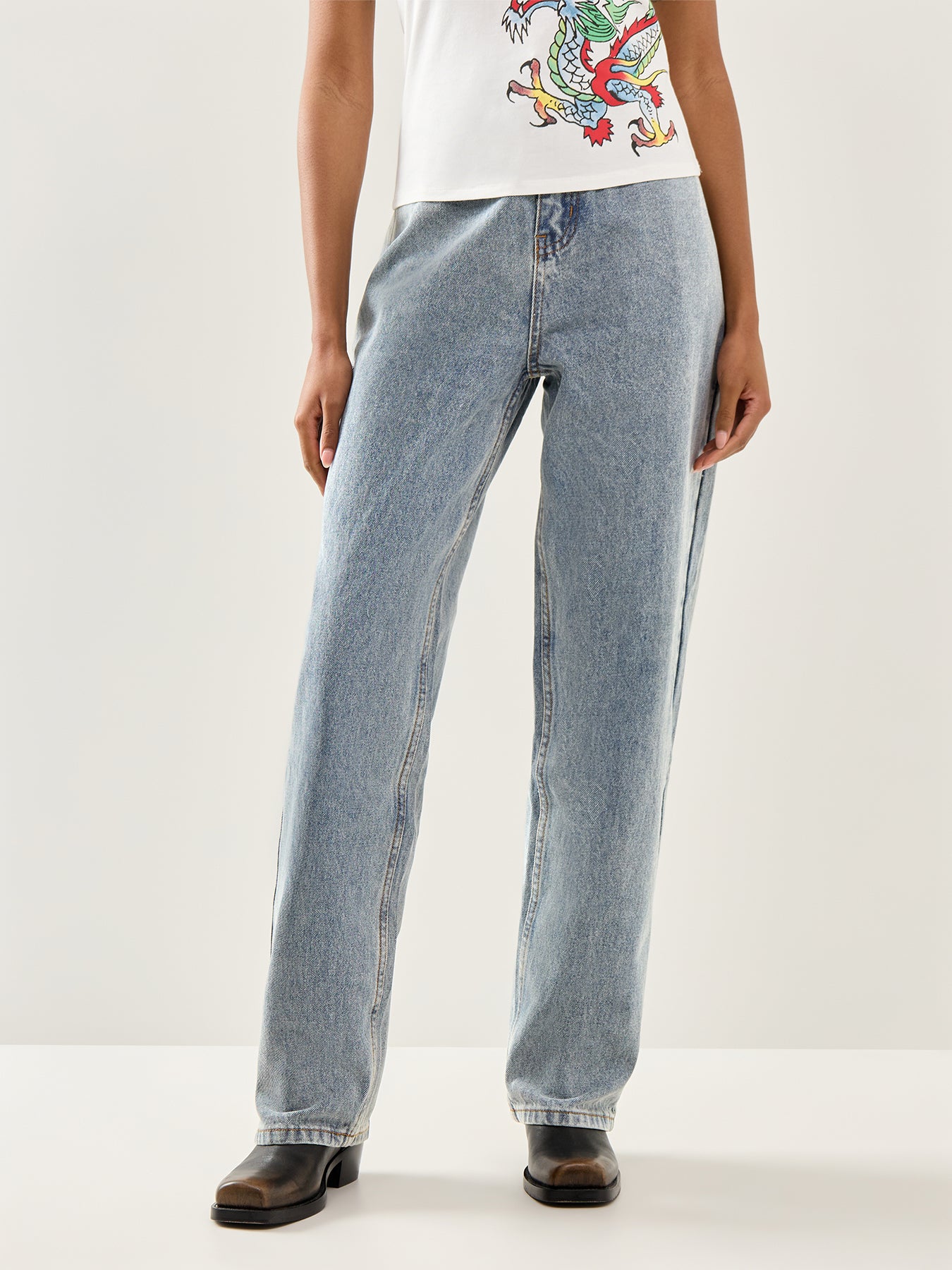 Crystal Crawler Relaxed Jeans Blue