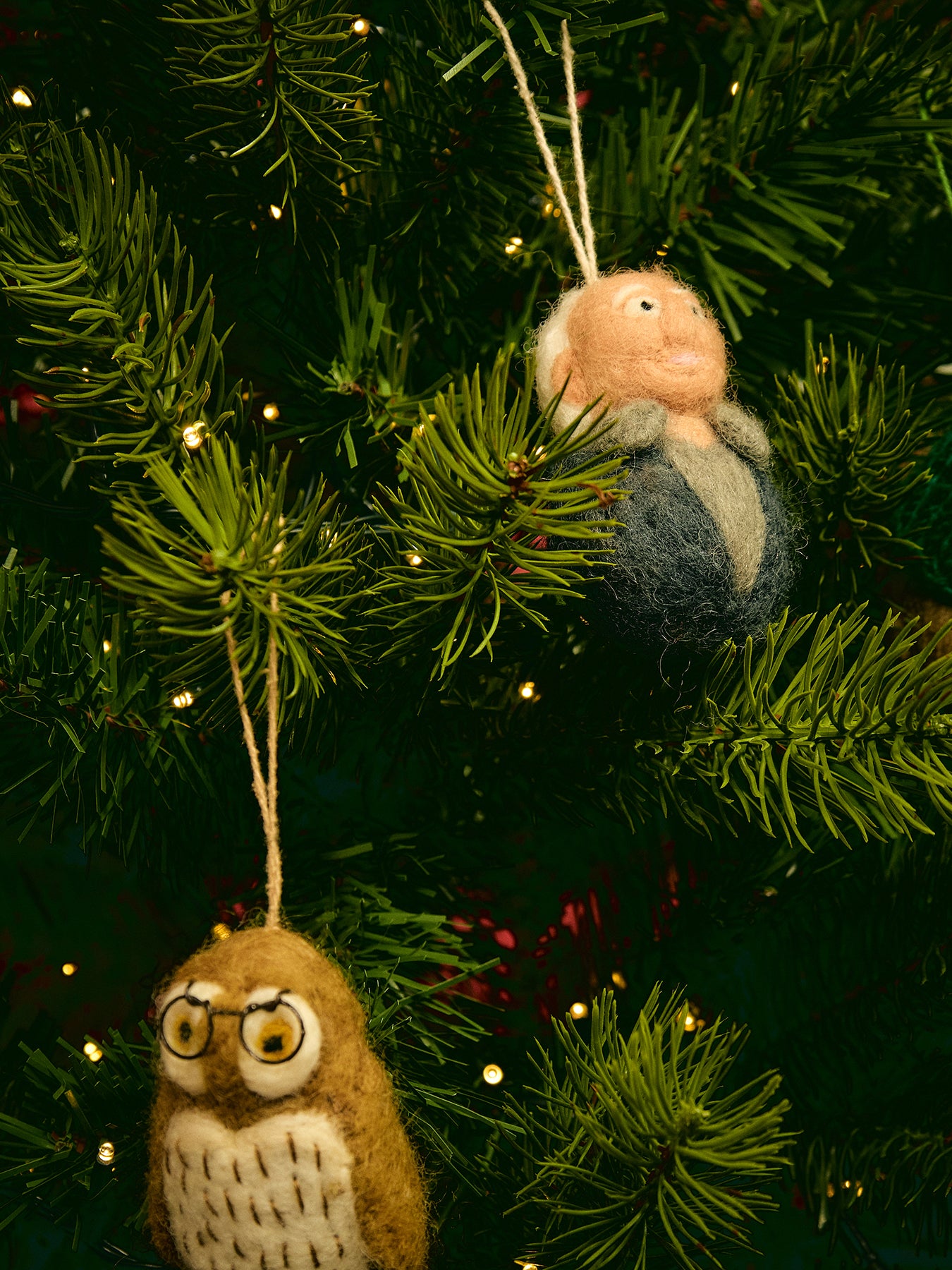 David Attenborough Felt Christmas Tree Hanging Decoration