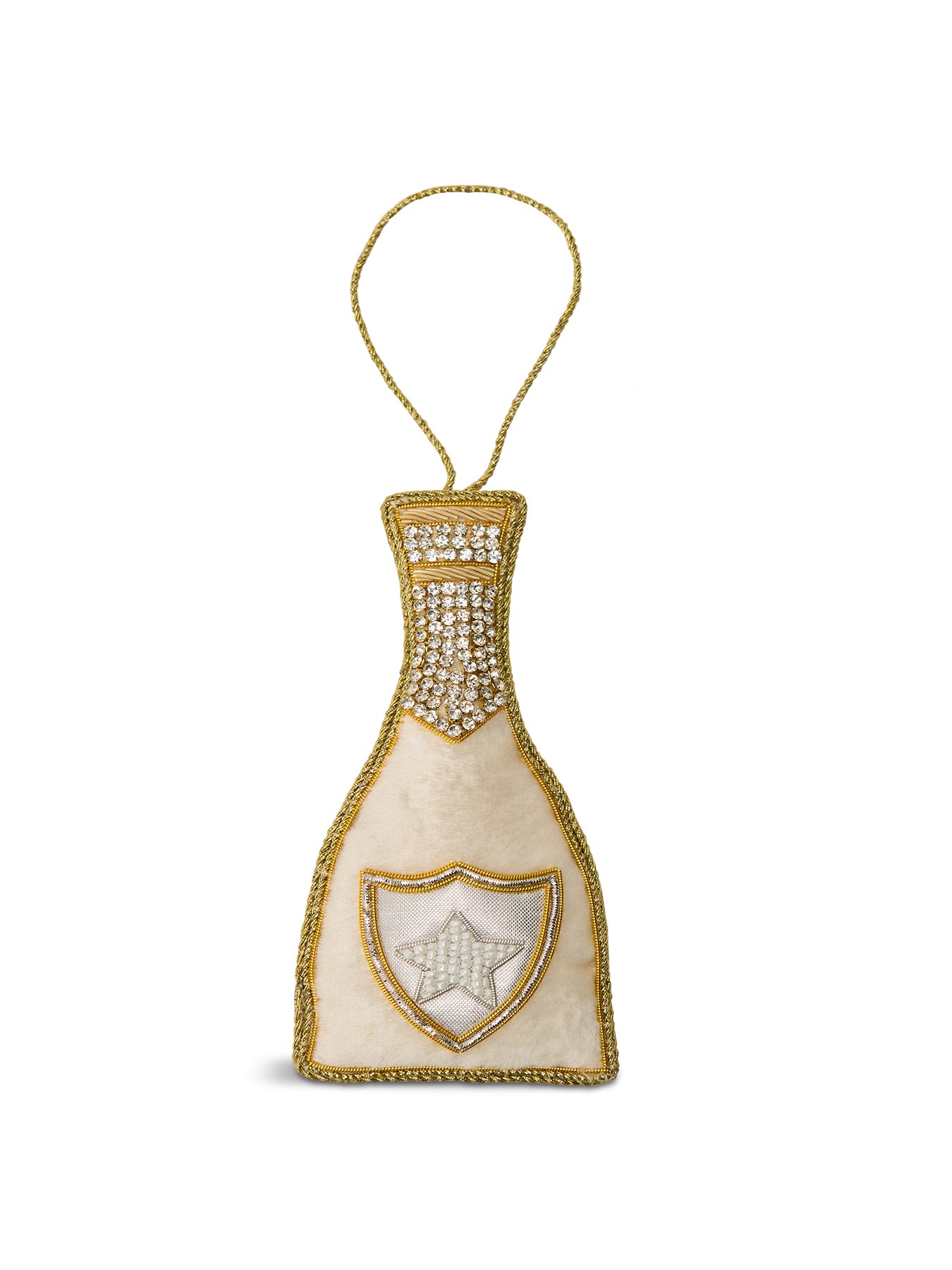 Crystal Champagne Bottle Decoration White