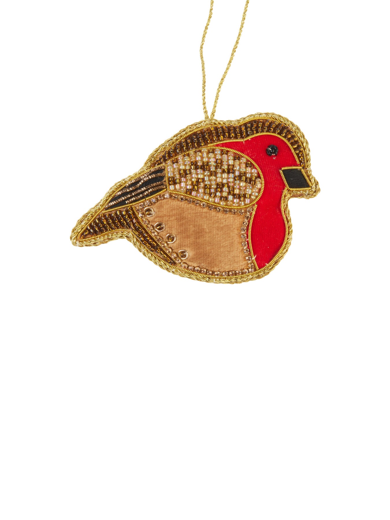 Robin Embroidered Christmas Tree Hanging Decoration