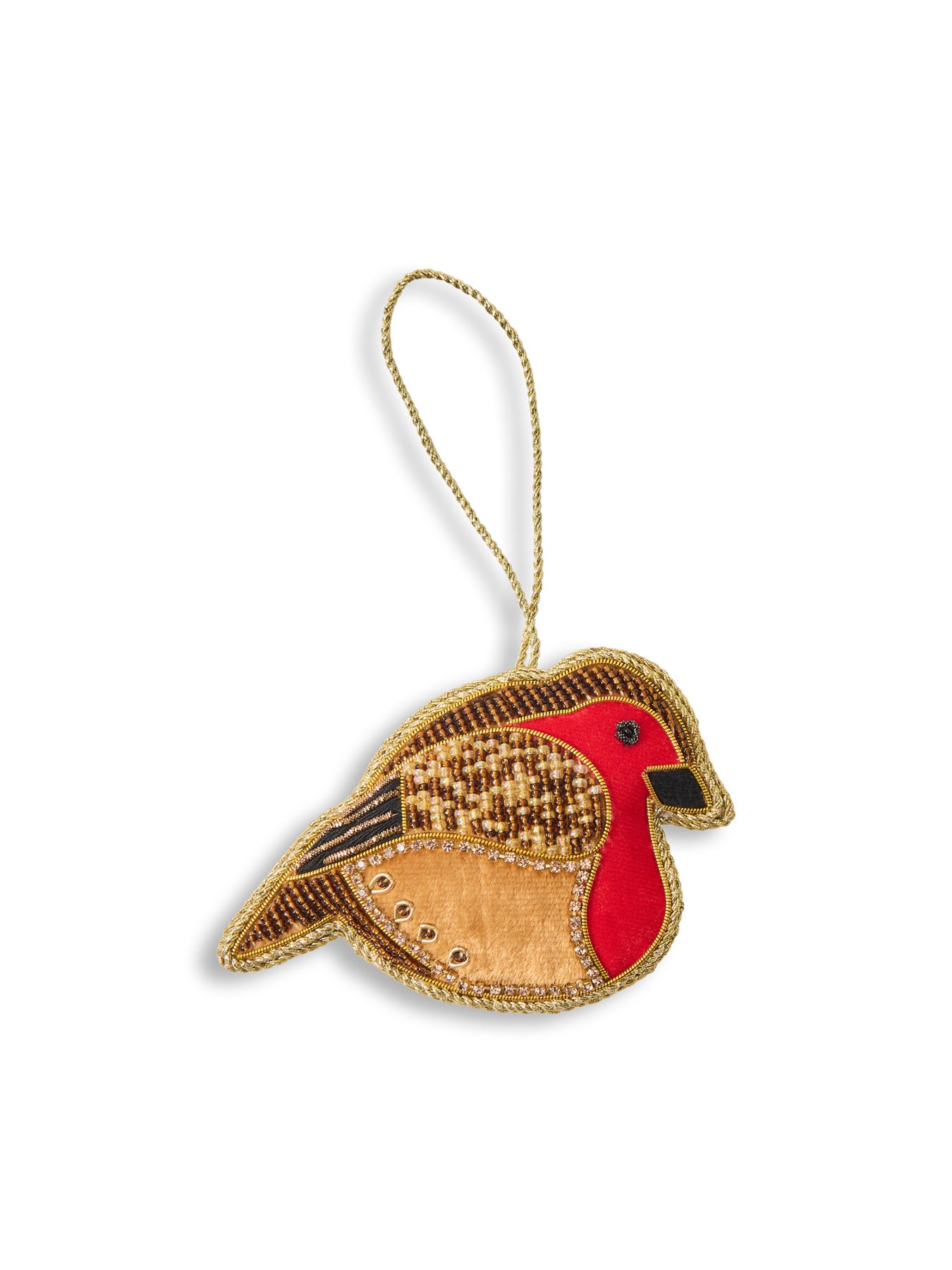 Robin Embroidered Christmas Tree Hanging Decoration