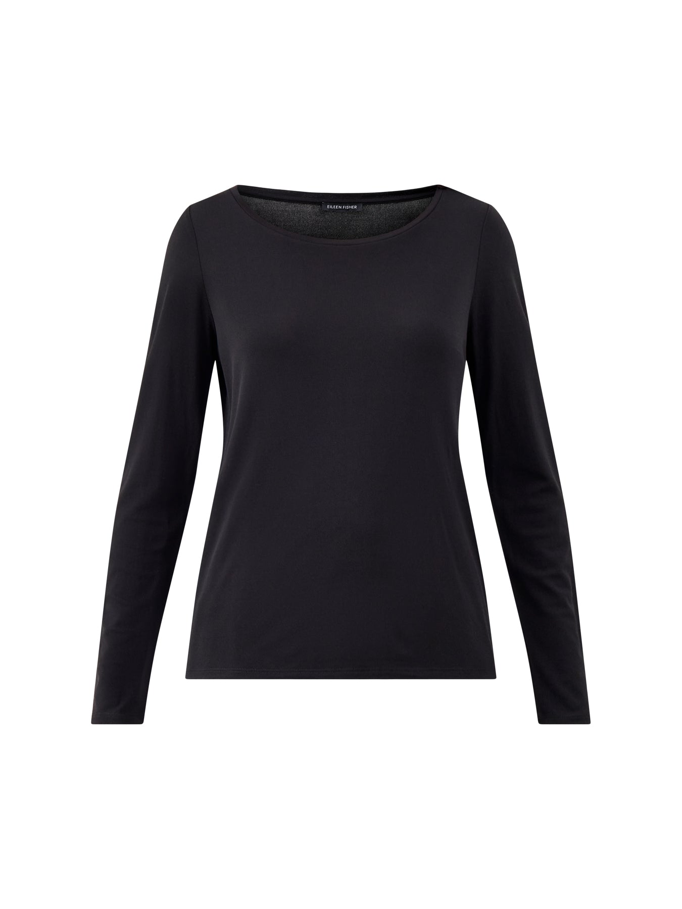 Scoop Neck L/s Slim Top Black