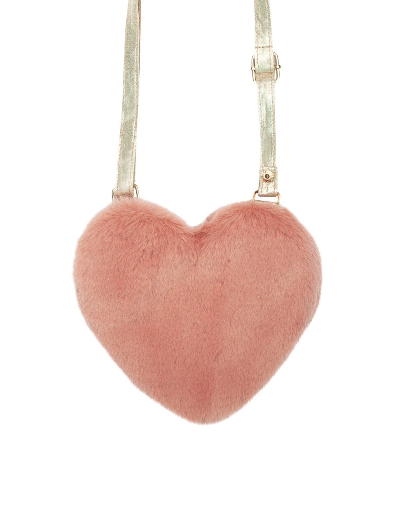 Fluffy Heart Cross Body Bag Pink