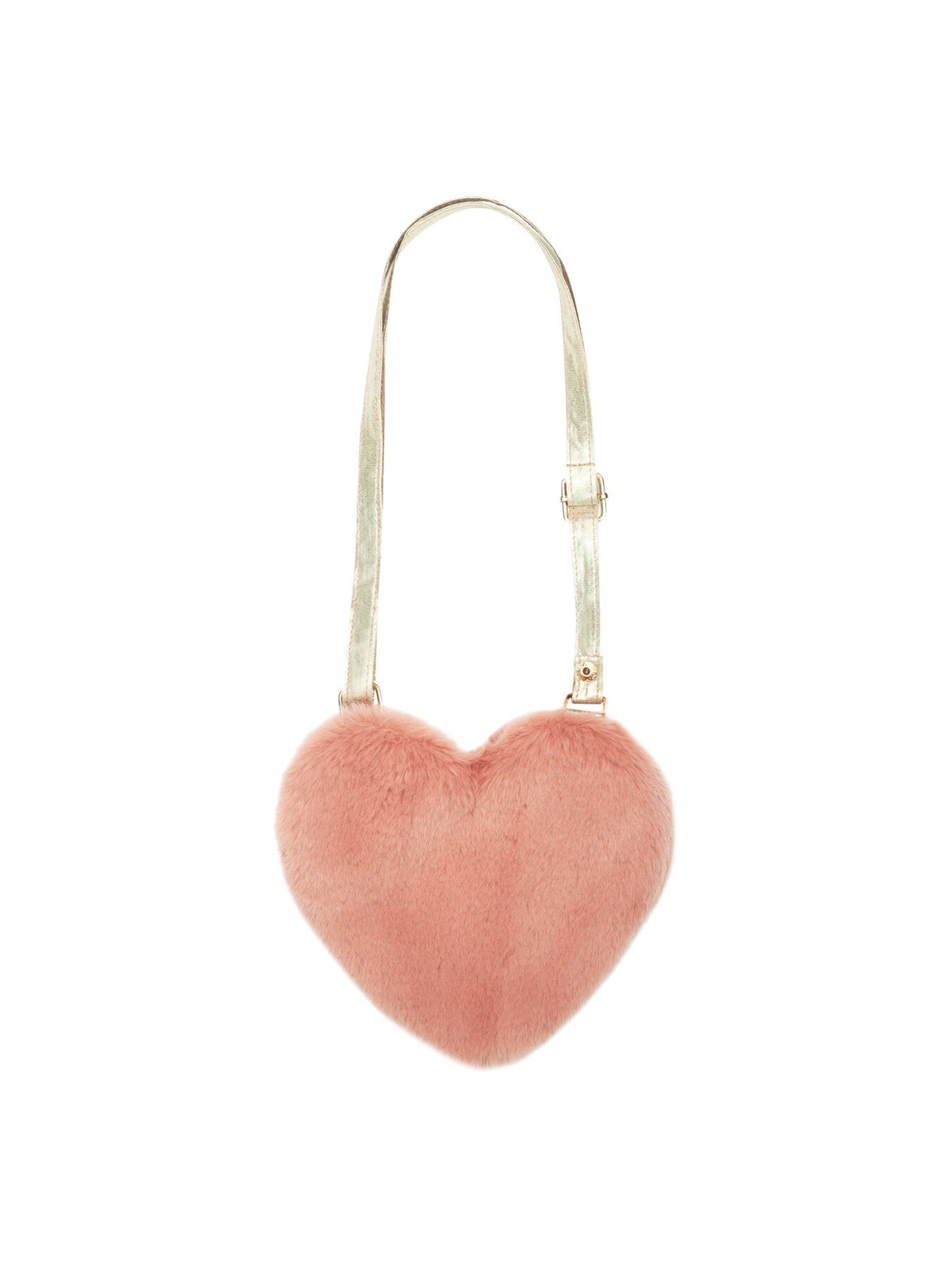 Fluffy Heart Cross Body Bag Pink