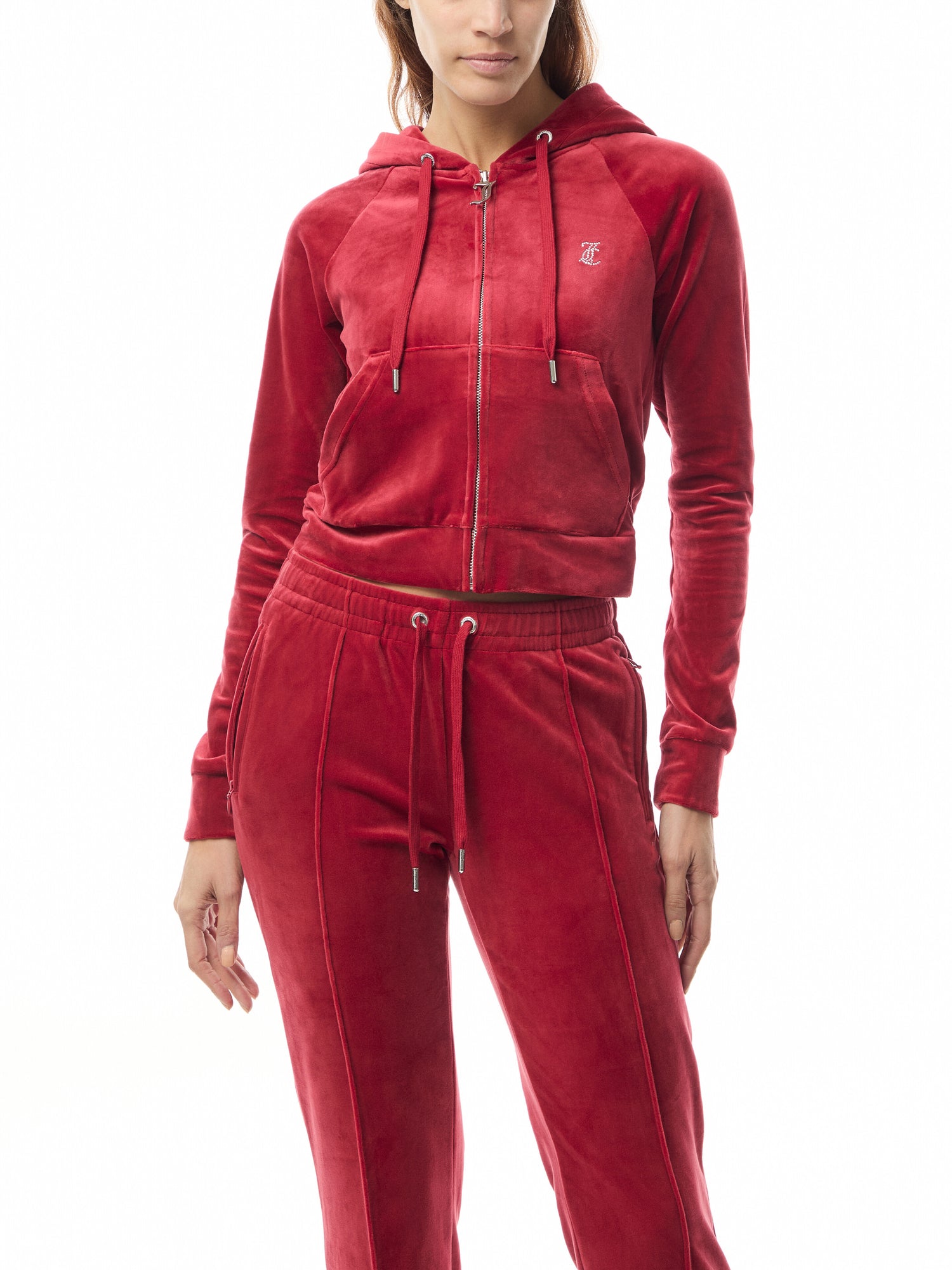 Madison Velour Red Hoodie