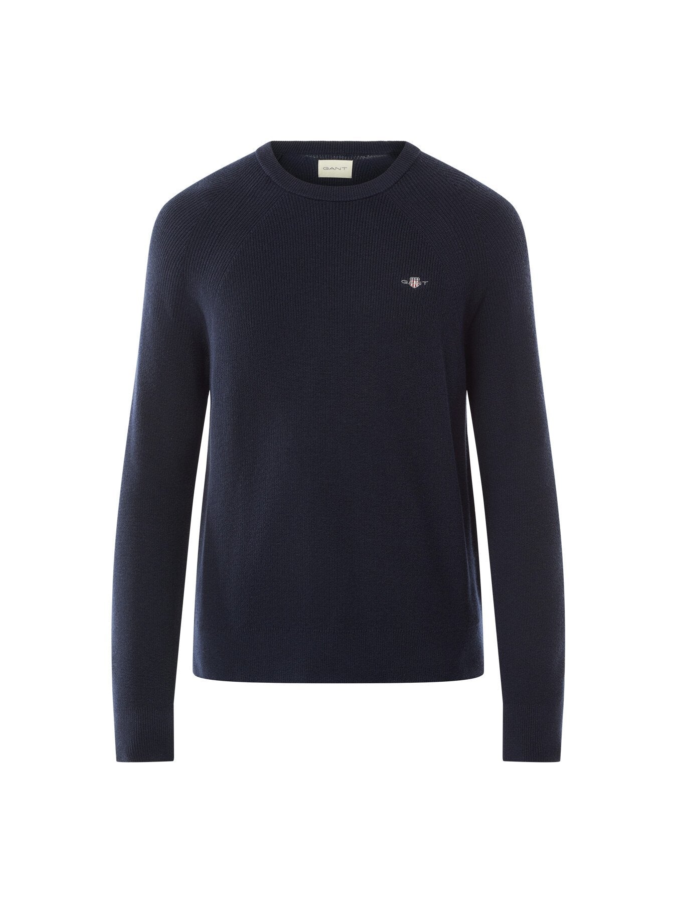 Ribbed Cotton Wool Crew Neck Sweater