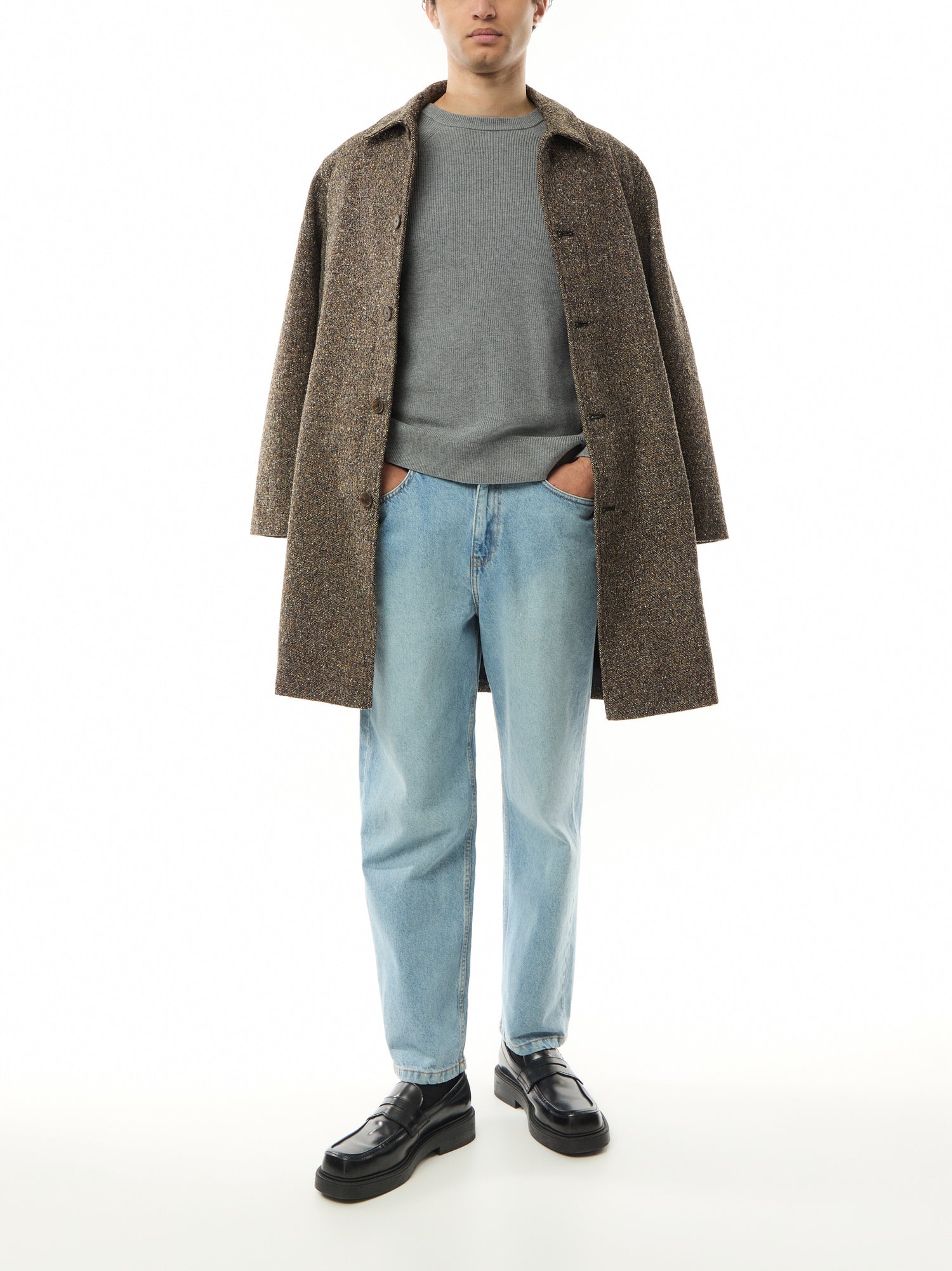 Ribbed Cotton Wool Crew Neck Sweater