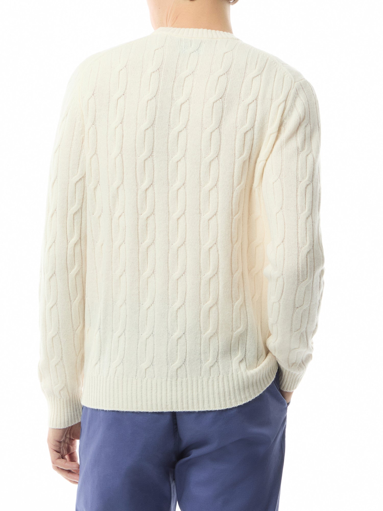 Cable Crew Neck Lambswool Sweater