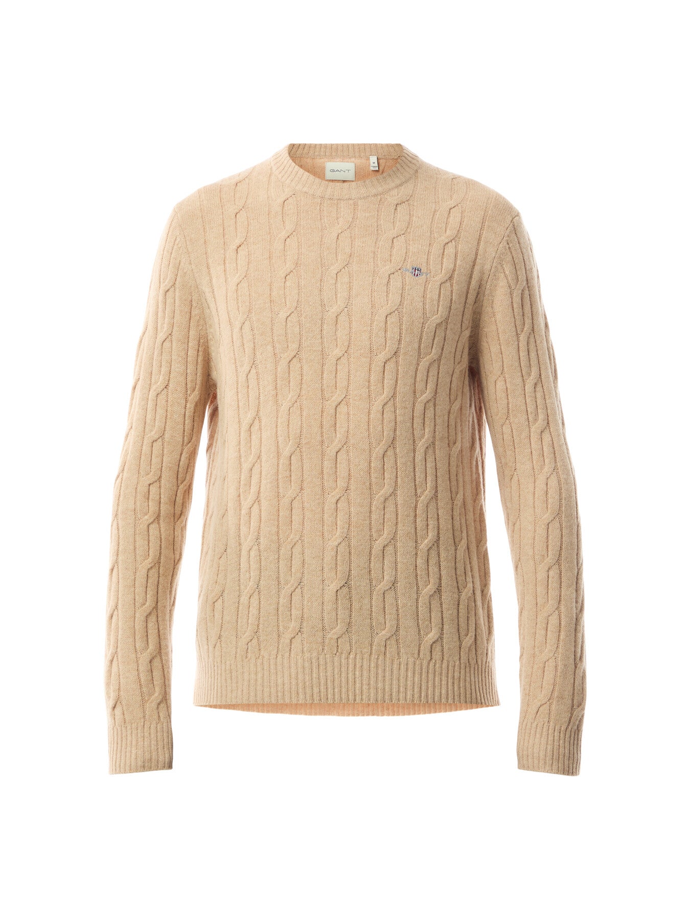 Cable Crew Neck Lambswool Sweater