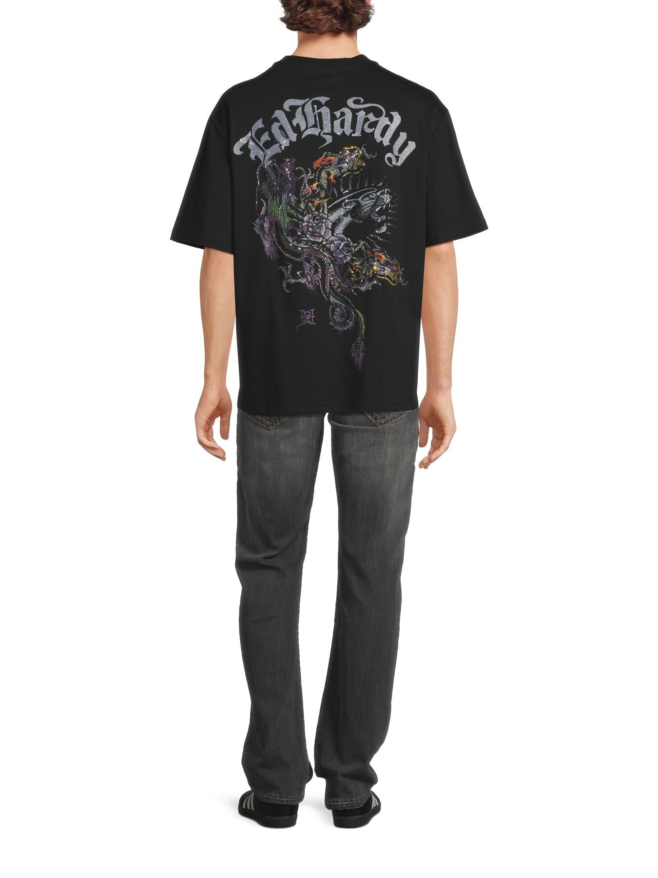 Panther And Drag Diamante Relaxed T-Shirt