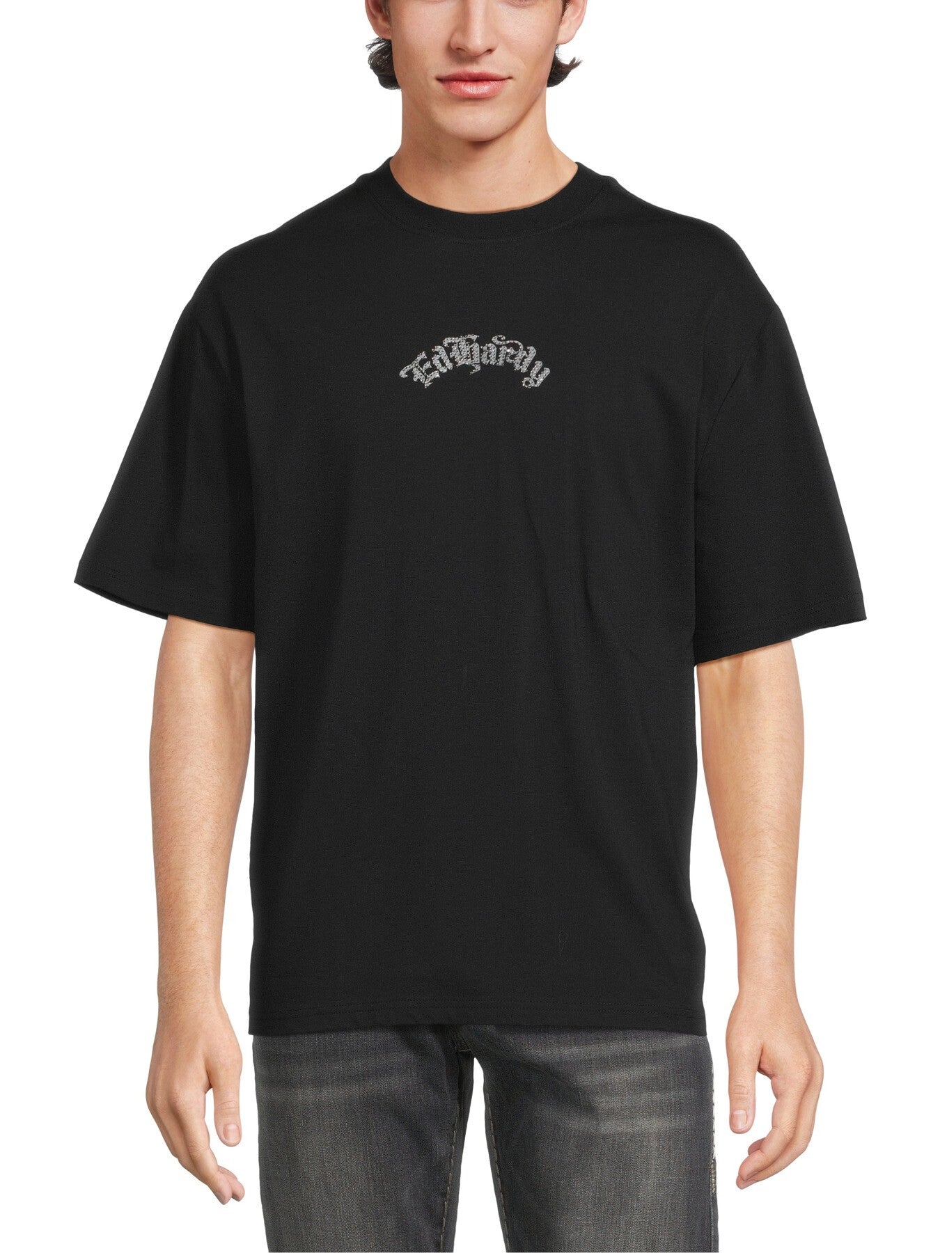 Panther And Drag Diamante Relaxed T-Shirt