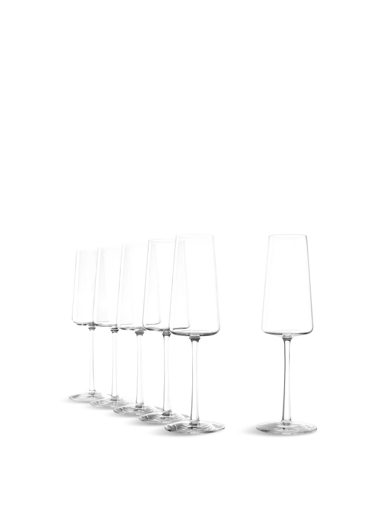 Power Champagne Flute Glasses Set of 6