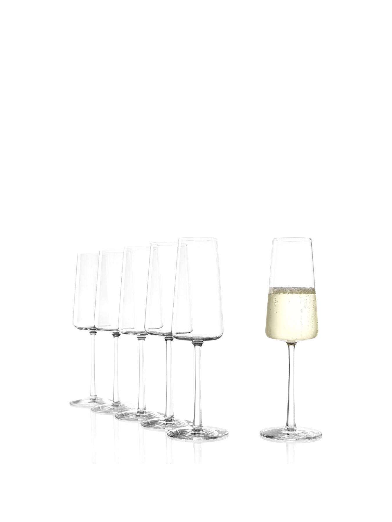 Power Champagne Flute Glasses Set of 6