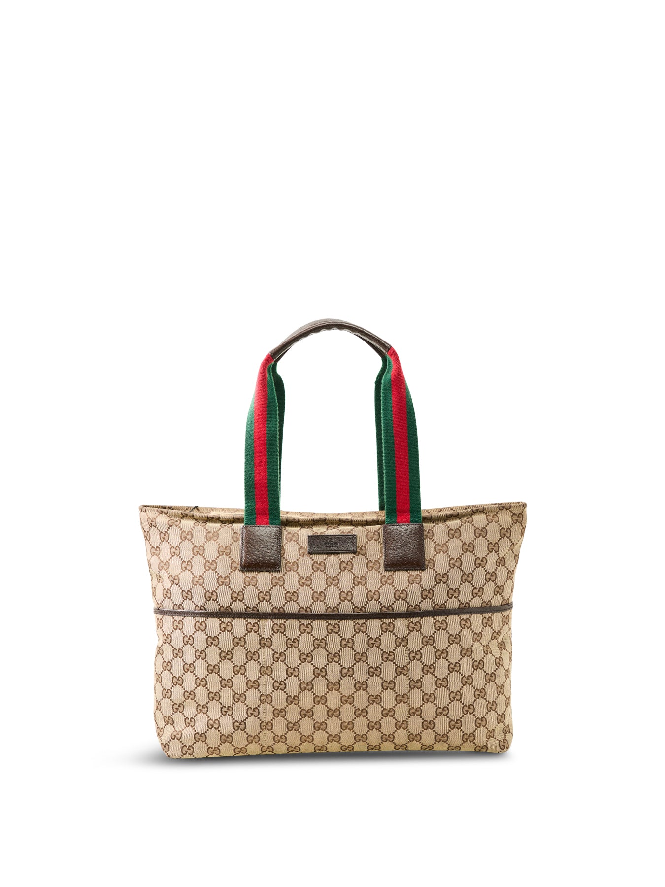 Vintage Gucci Web Zip Tote Large Brown