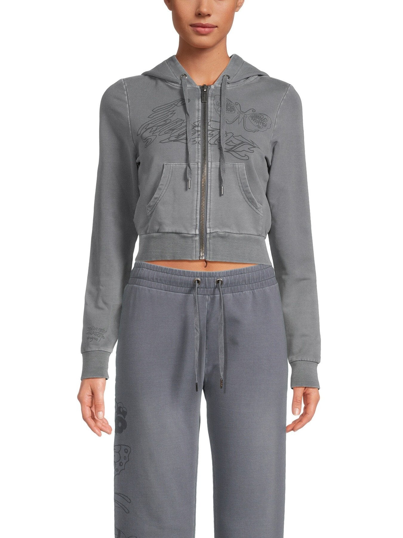 Watchingfly Cropped Zip Thru Hoodie