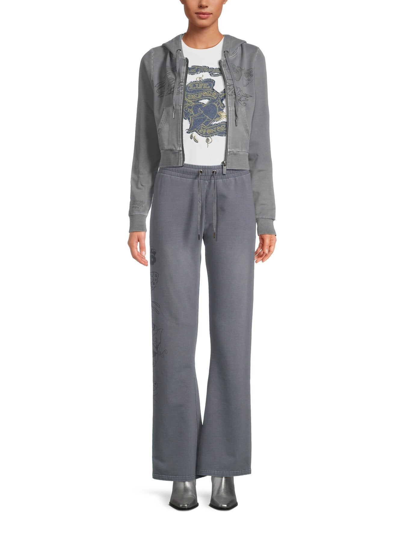 Watchingfly Cropped Zip Thru Hoodie