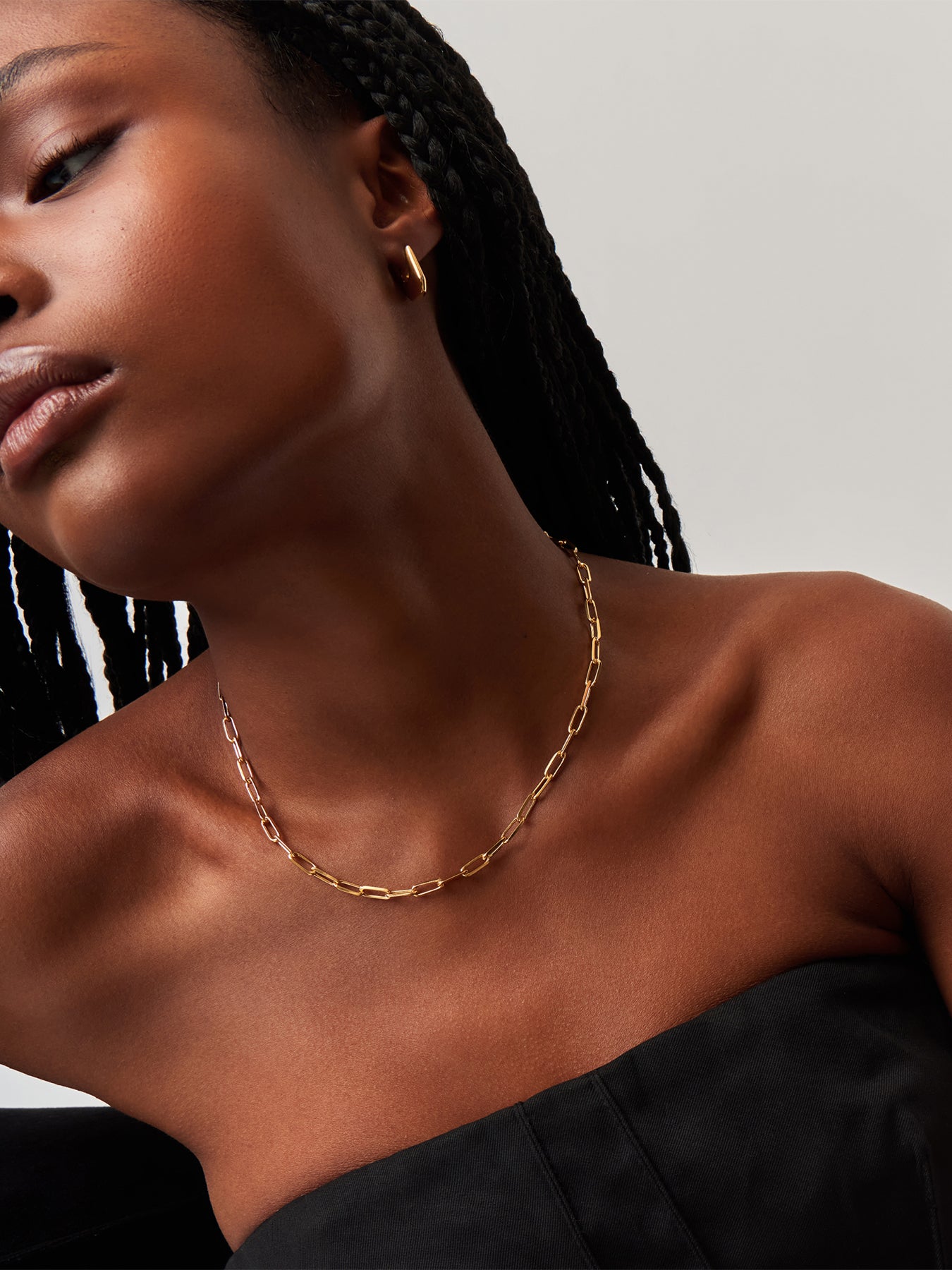 Paperclip Chain Necklace Gold