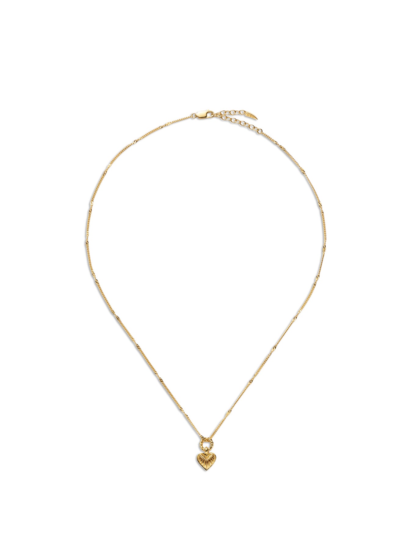 Mini Ridge Heart Necklace Gold
