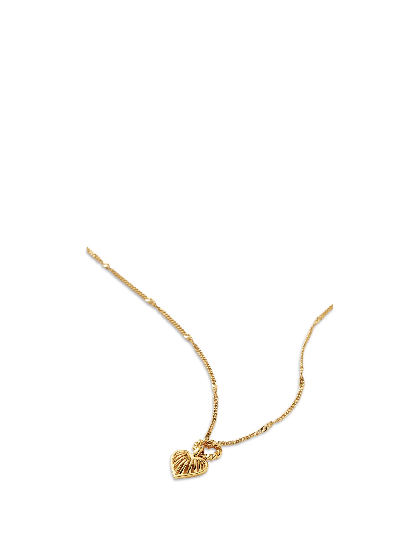 Mini Ridge Heart Necklace Gold