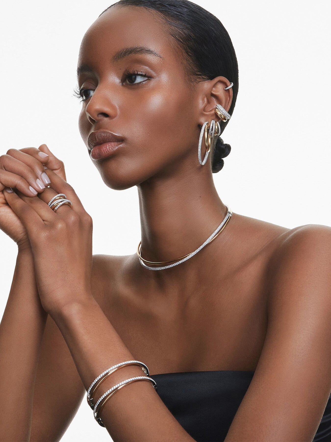 Matrix Round Cut Hoop Earrings