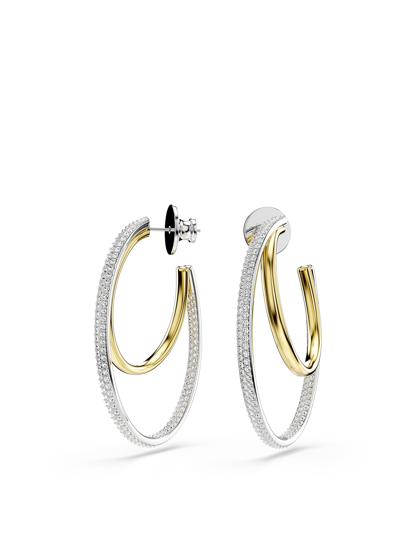 Hyperbola Medium Round Cut Hoop Earrings