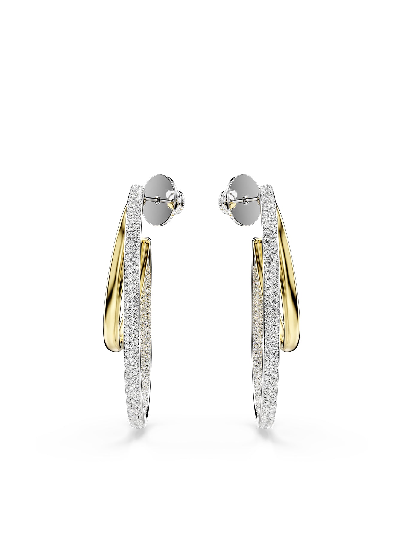 Hyperbola Medium Round Cut Hoop Earrings