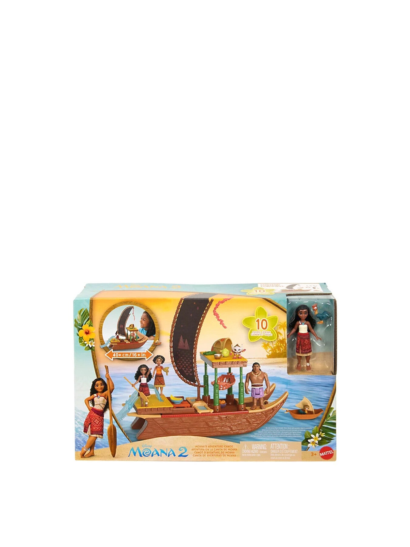 Moana’s Adventure Canoe Playset with 1 Small Doll 1 Canoe 10 Accessories