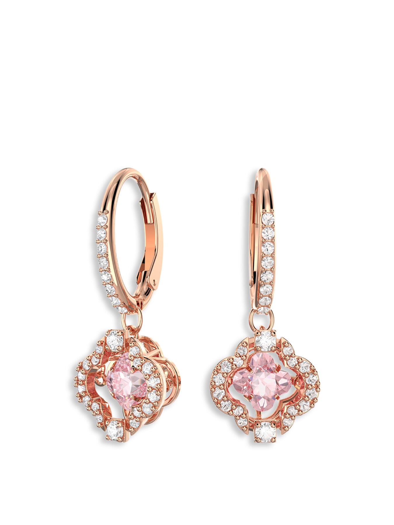 Sparkling Dance Clover Drop Earrings