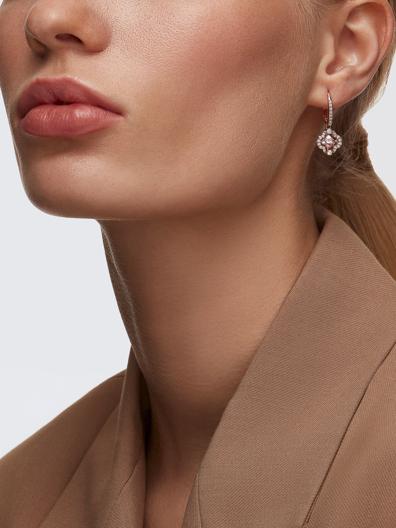 Sparkling Dance Clover Drop Earrings
