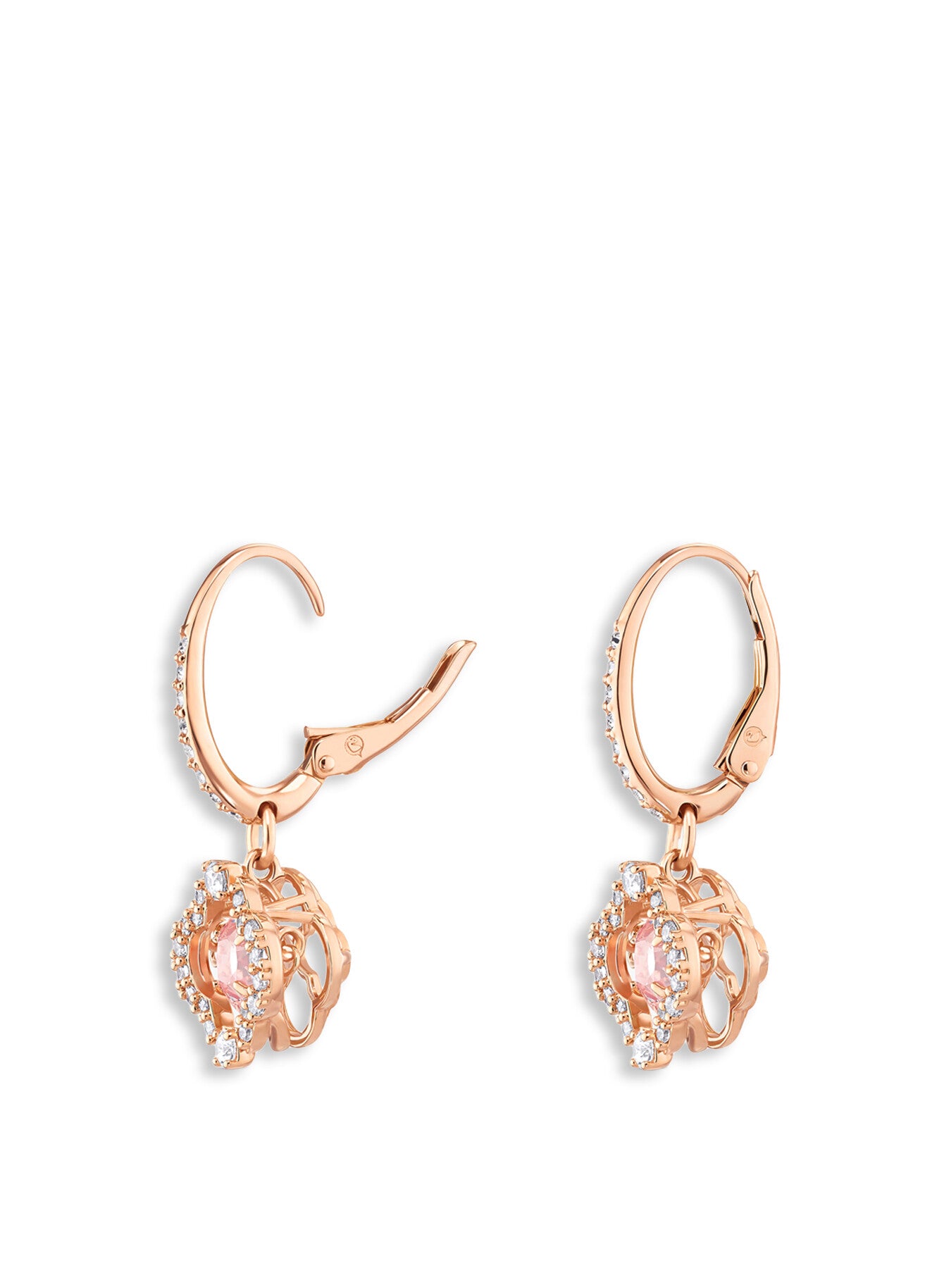Sparkling Dance Clover Drop Earrings