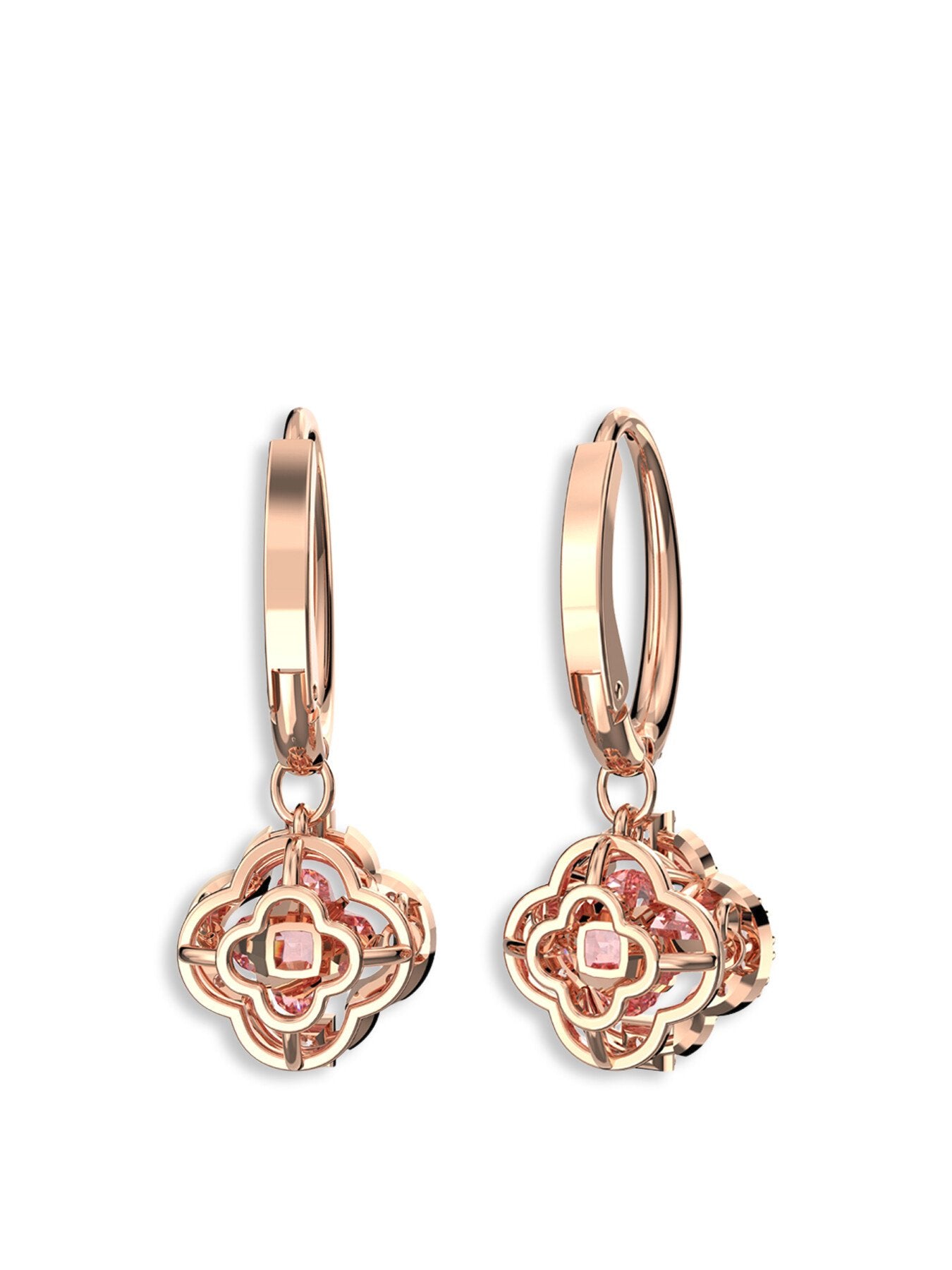 Sparkling Dance Clover Drop Earrings