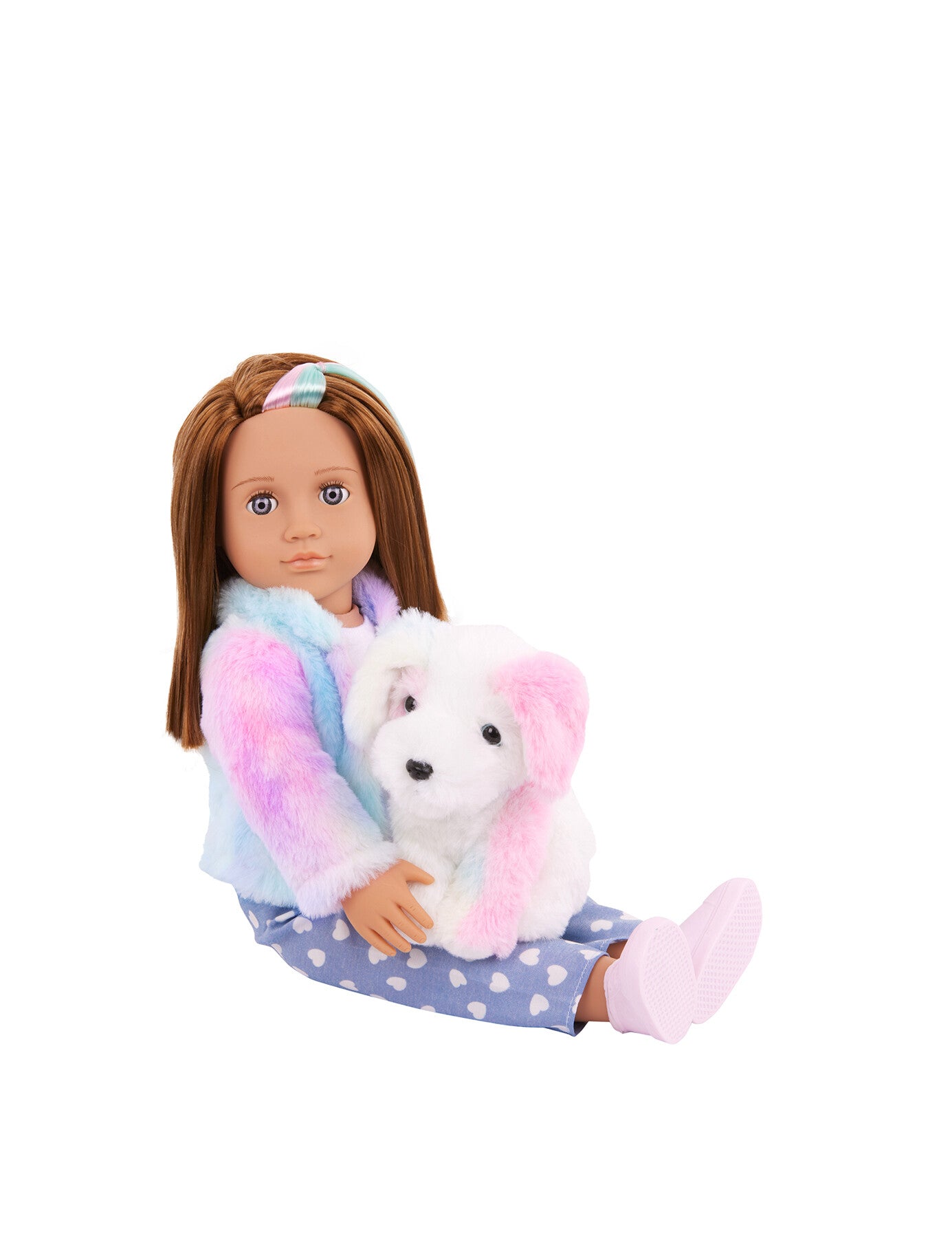 Doll with Rainbow Pup Accessories Skylar Bow