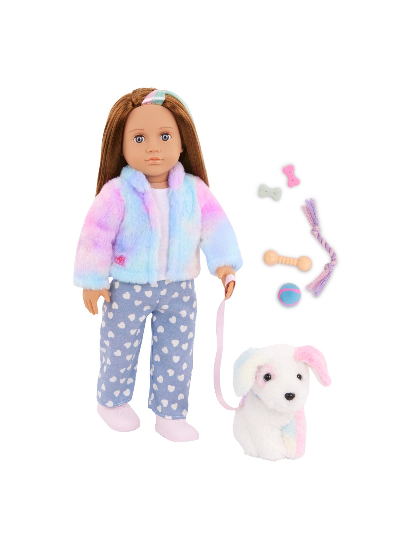 Doll with Rainbow Pup Accessories Skylar Bow