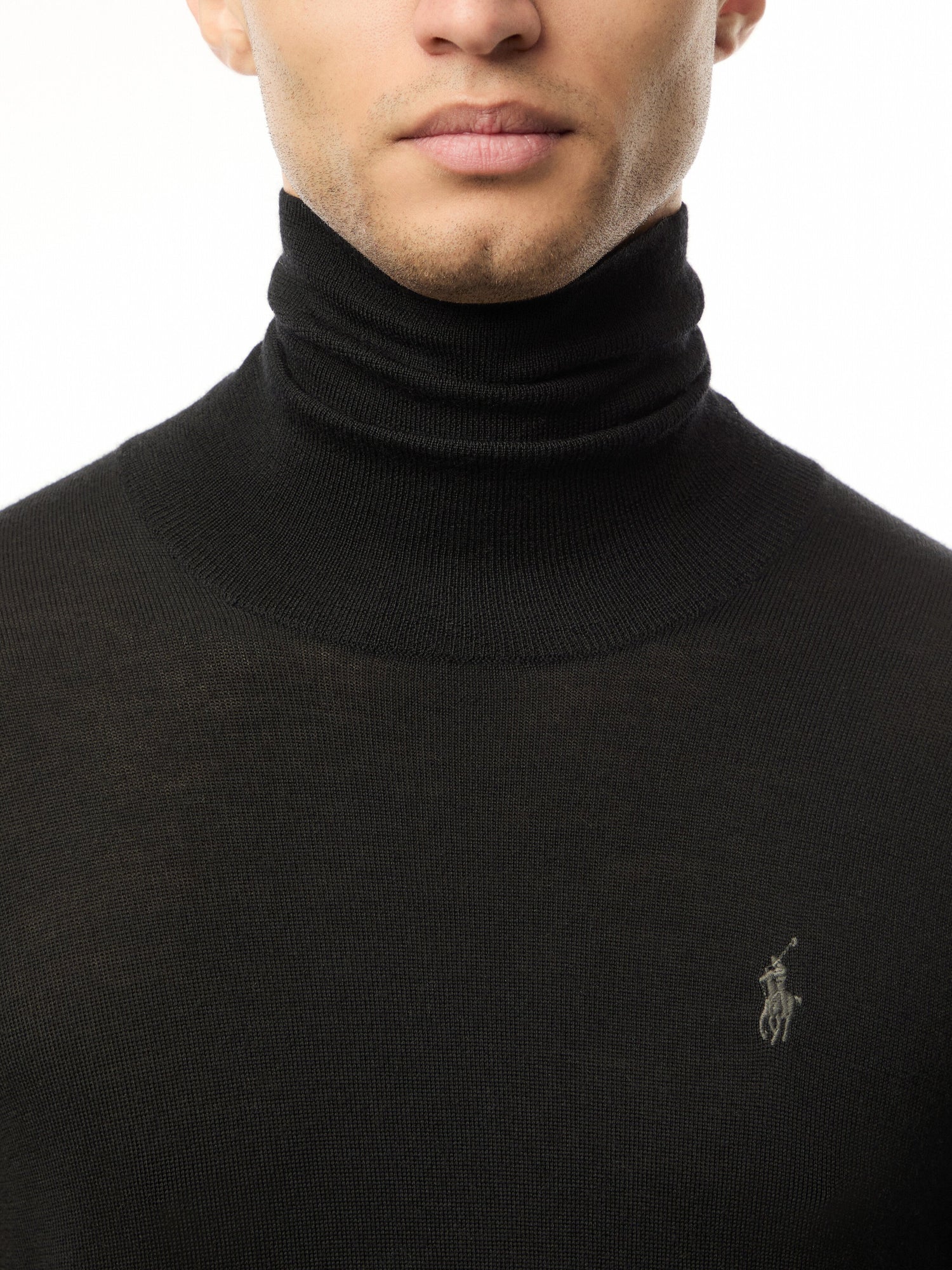 Washable Wool Turtleneck Sweater