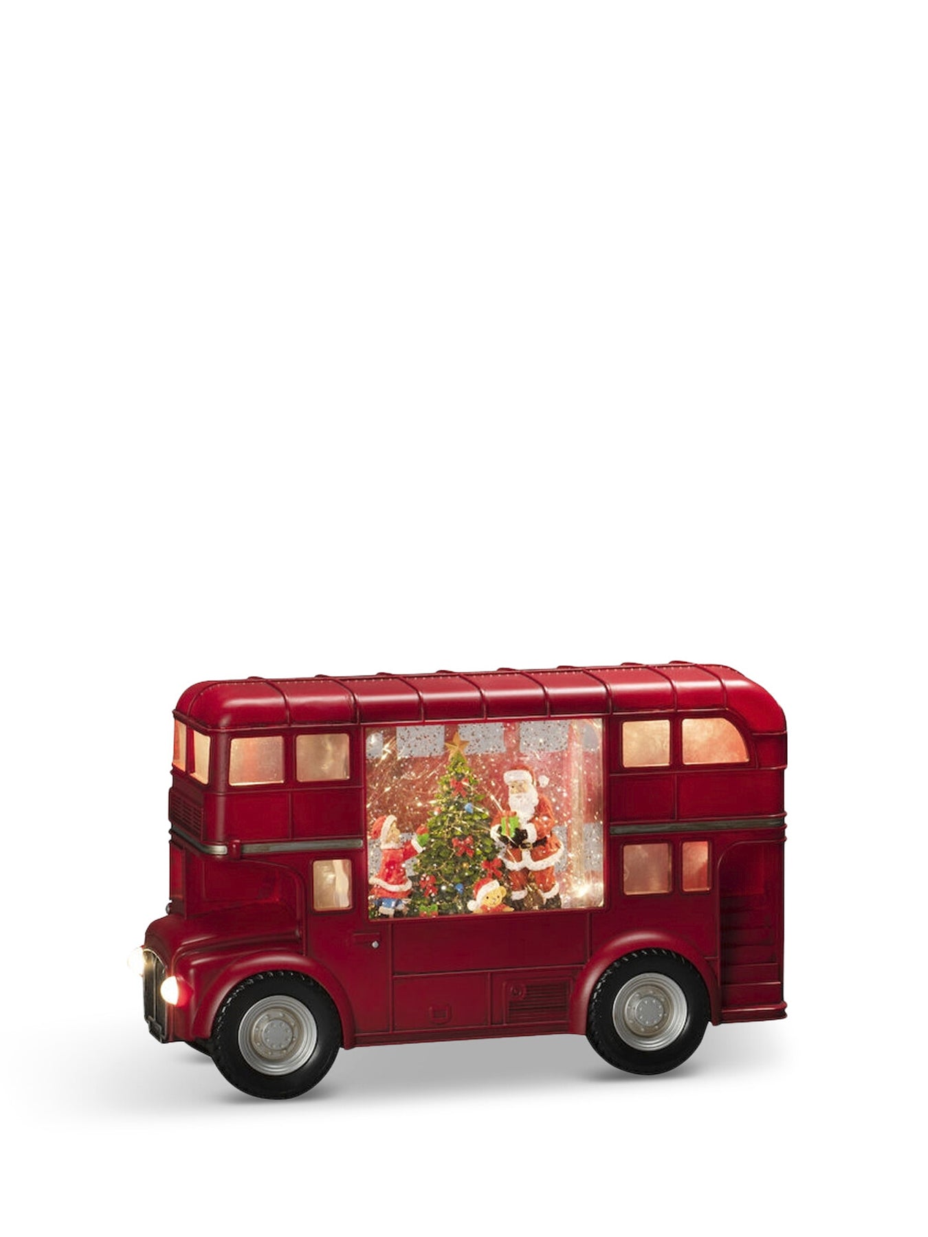 Christmas Decorations LED Snow Globe London Bus Santa Claus