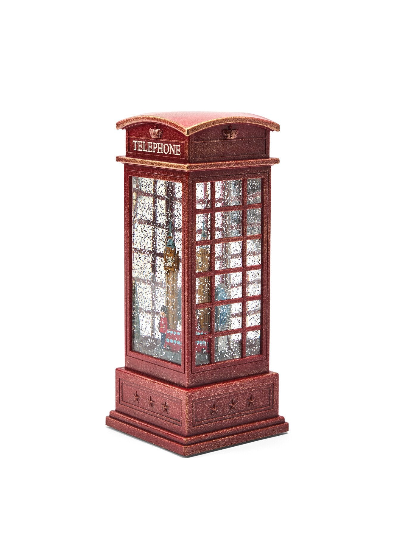 Water Lantern Telephone Box London Timer Christmas Decoration